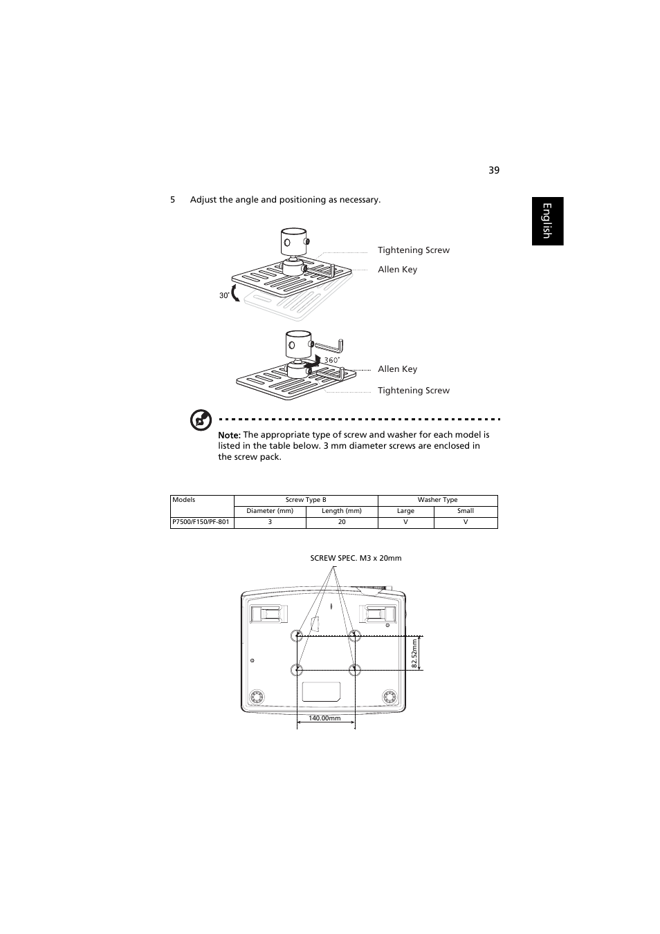 English | Acer P7500 User Manual | Page 50 / 61