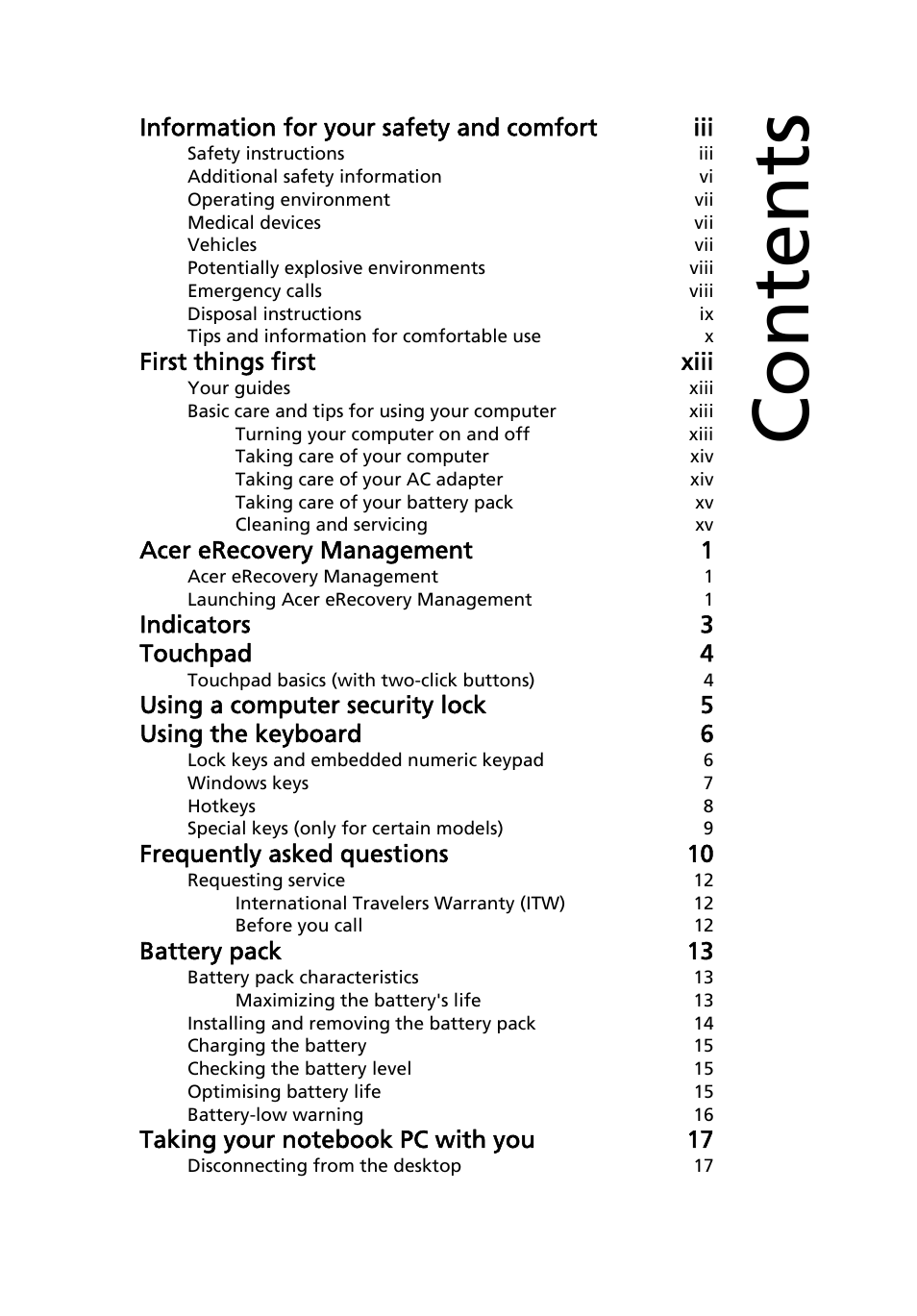 Acer AOA150 User Manual | Page 17 / 52