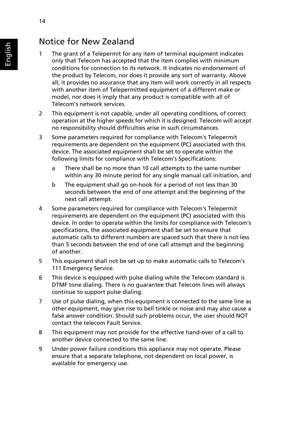 Notice for new zealand | Acer Aspire Z5801 User Manual | Page 24 / 29