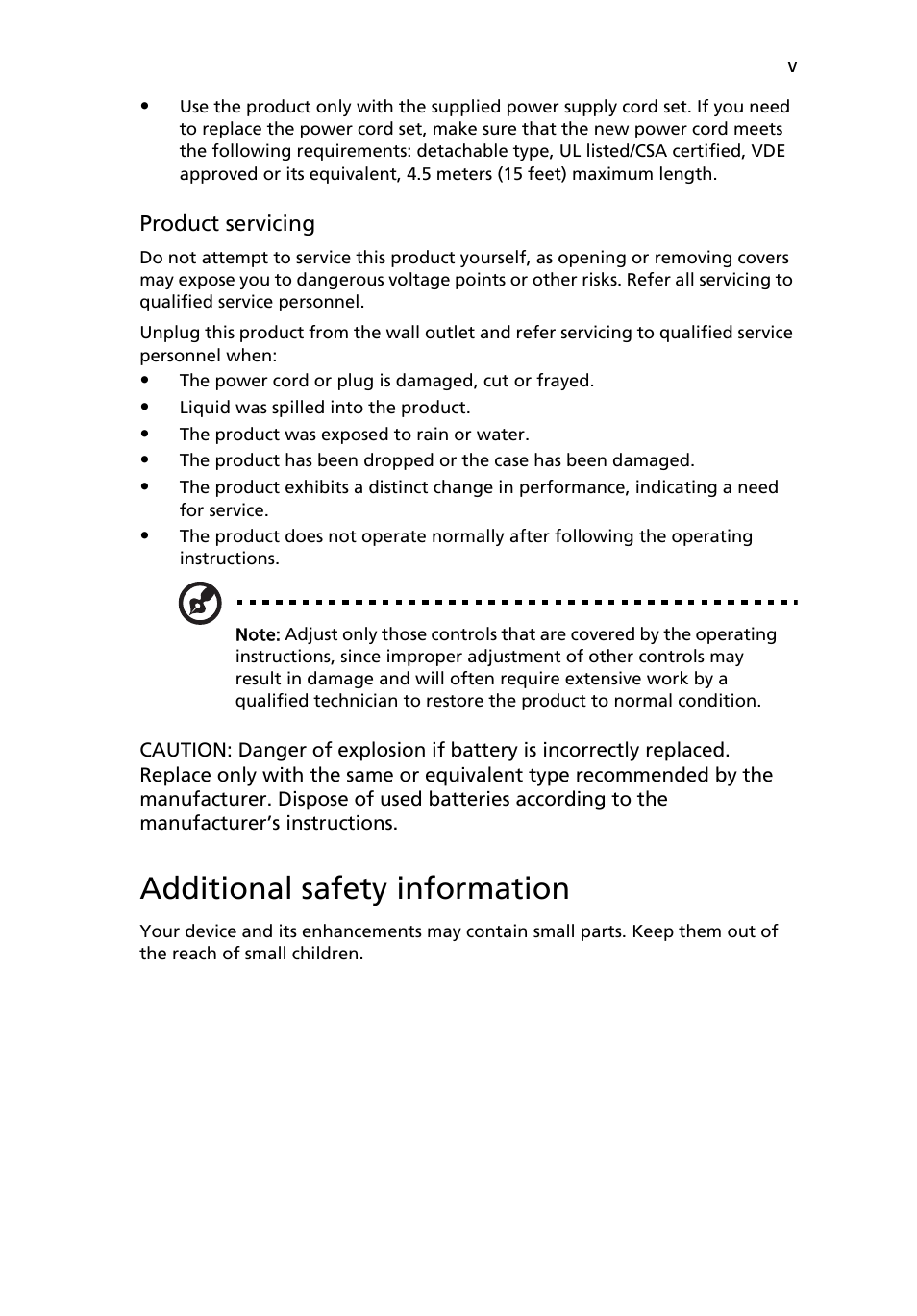 Additional safety information | Acer Aspire Z5801 User Manual | Page 5 / 29