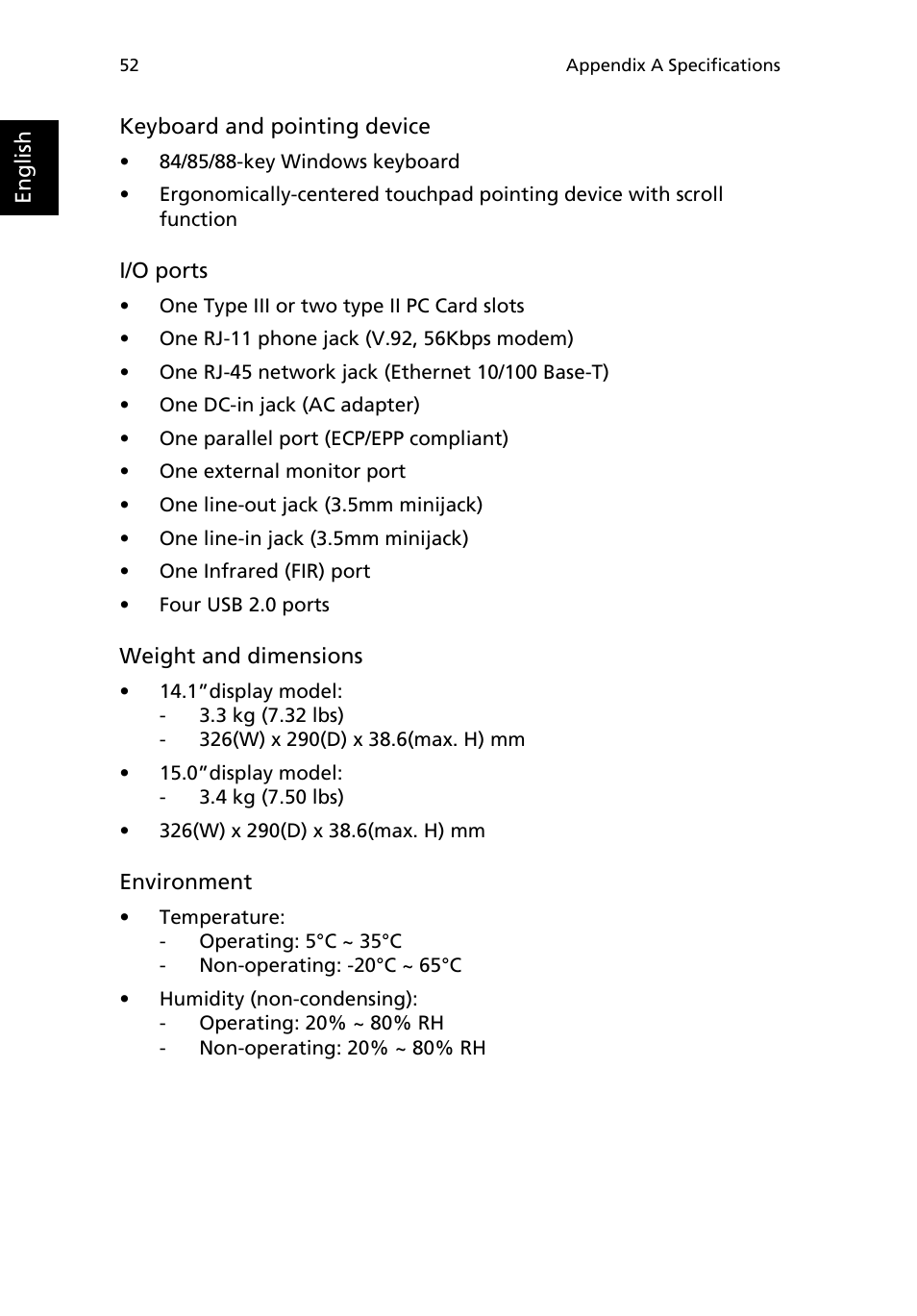 Acer TravelMate 2500 User Manual | Page 60 / 78