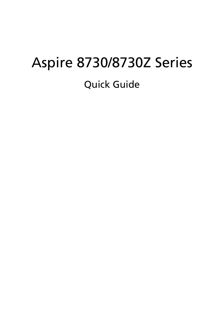 Acer Aspire 8730 User Manual | 12 pages