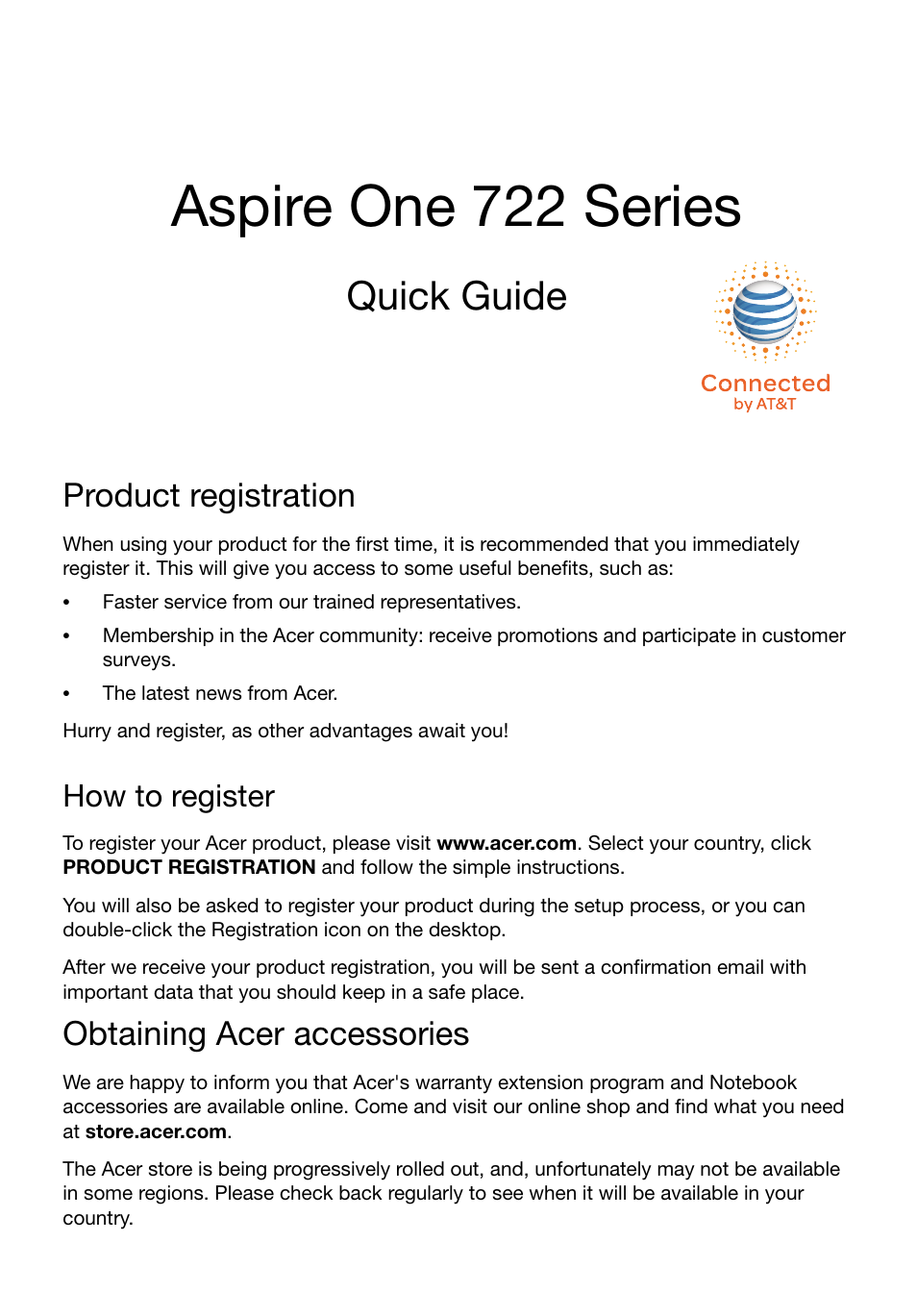 Acer AO722 User Manual | 15 pages