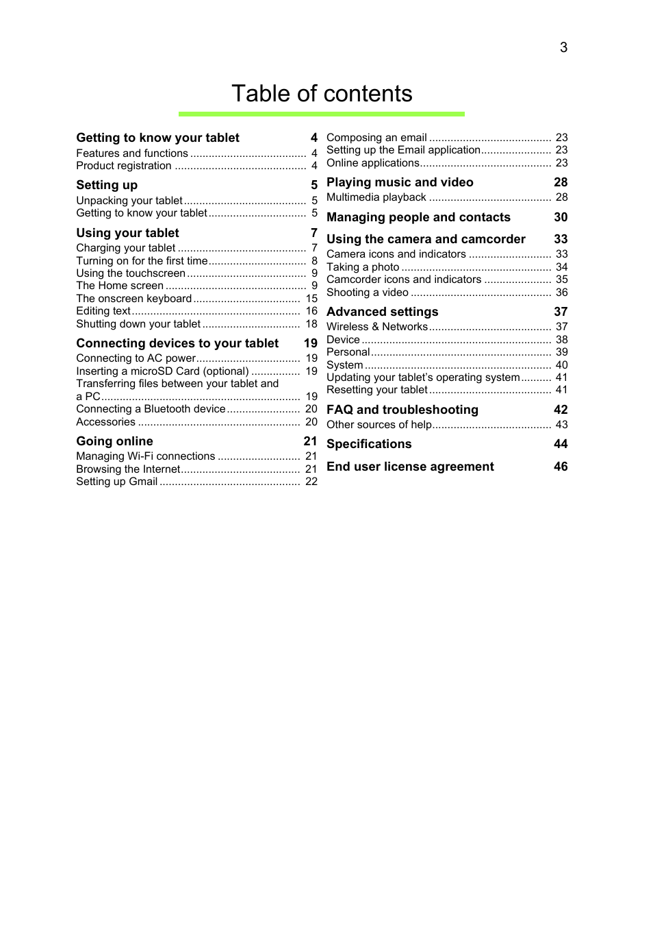 Acer B1-710 User Manual | Page 3 / 48