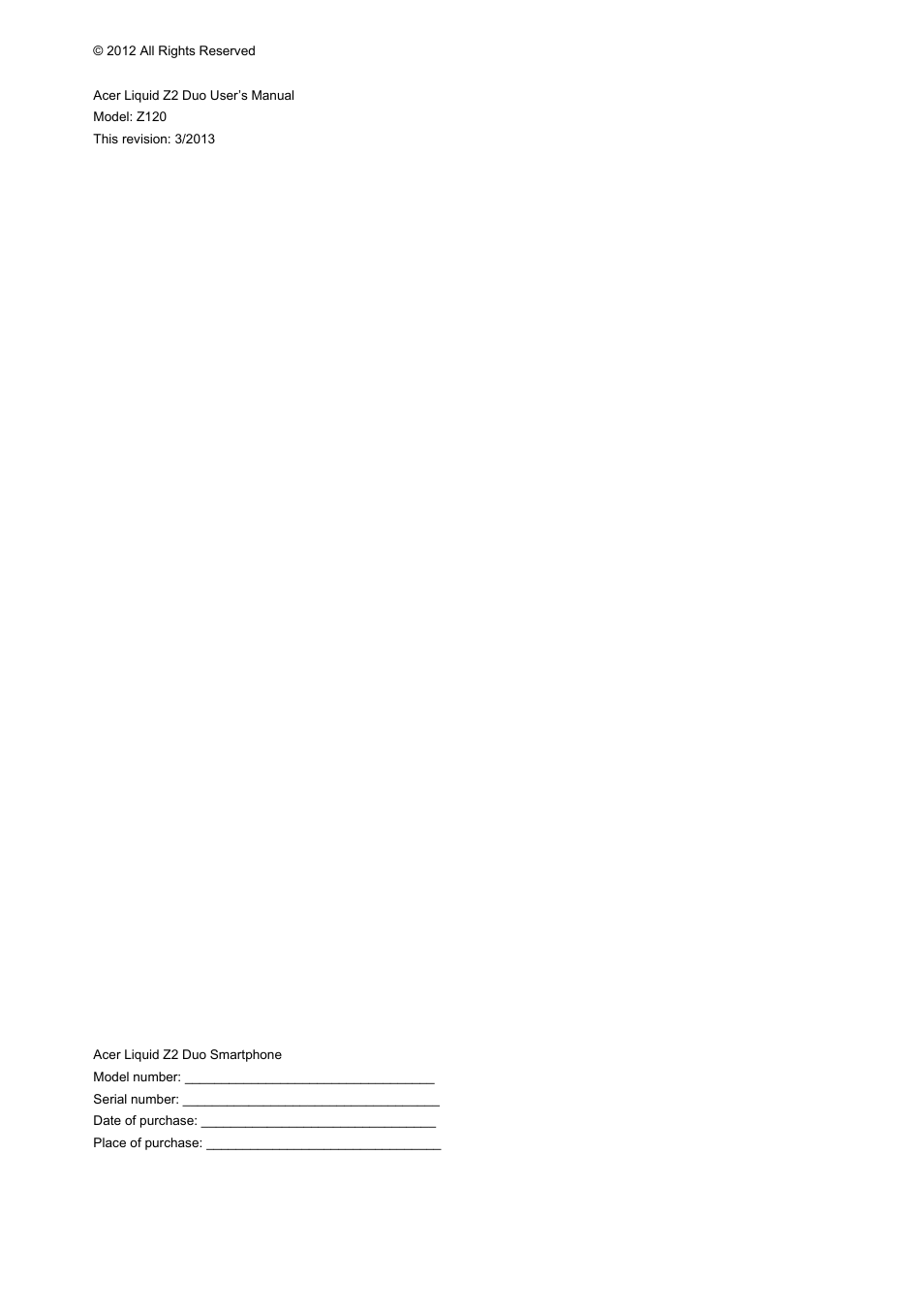 Acer Z120 User Manual | Page 2 / 63