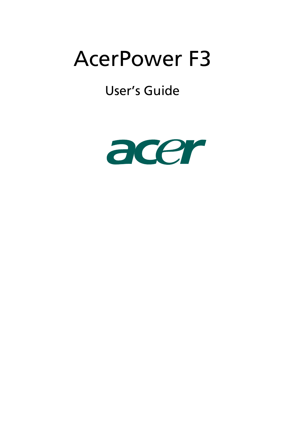 Acer AcerPower F3 User Manual | 24 pages