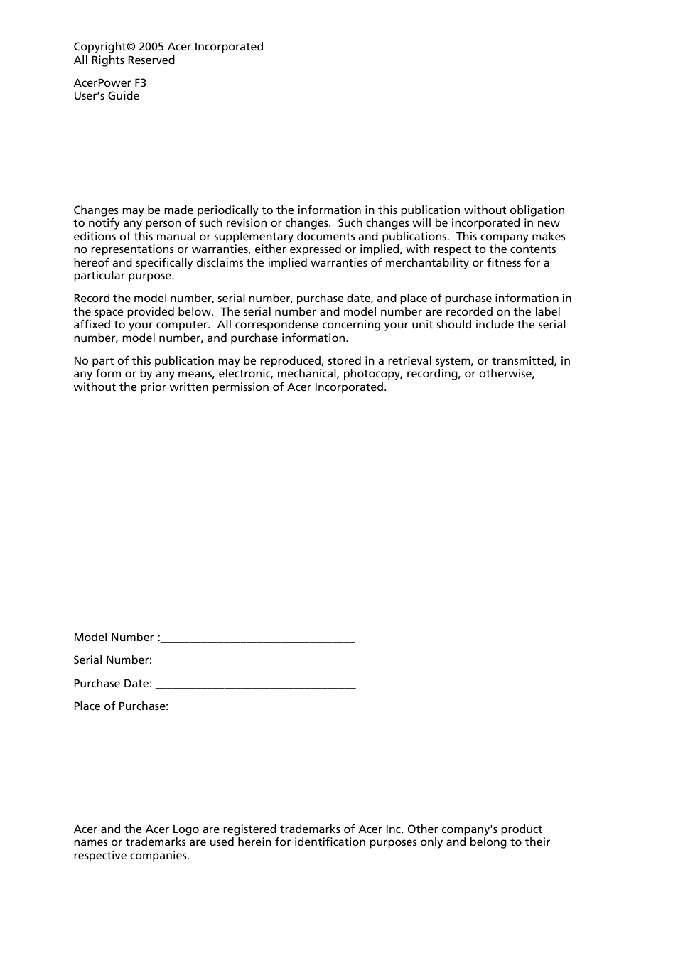 Acer AcerPower F3 User Manual | Page 2 / 24