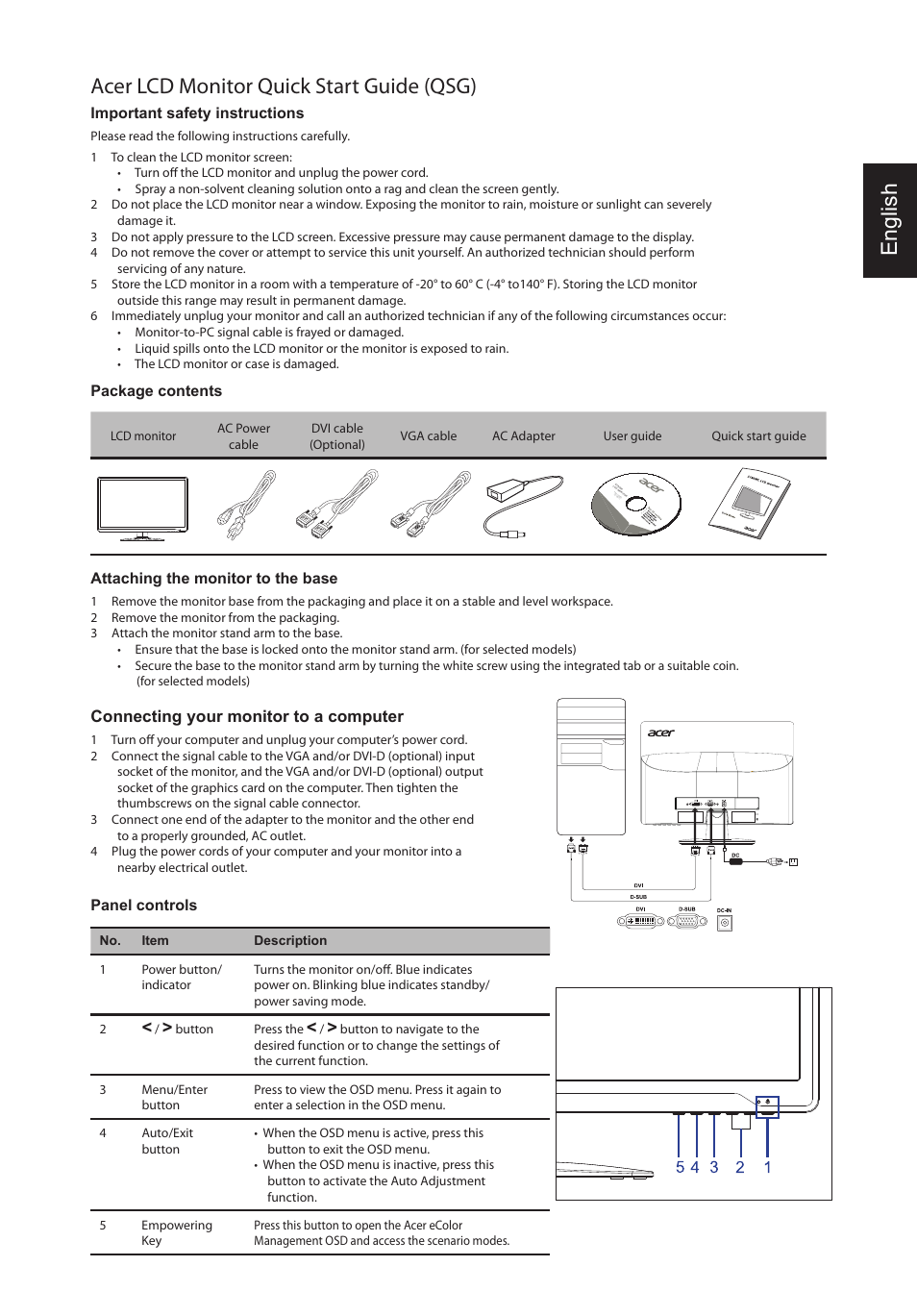 Acer G193WL User Manual | 1 page