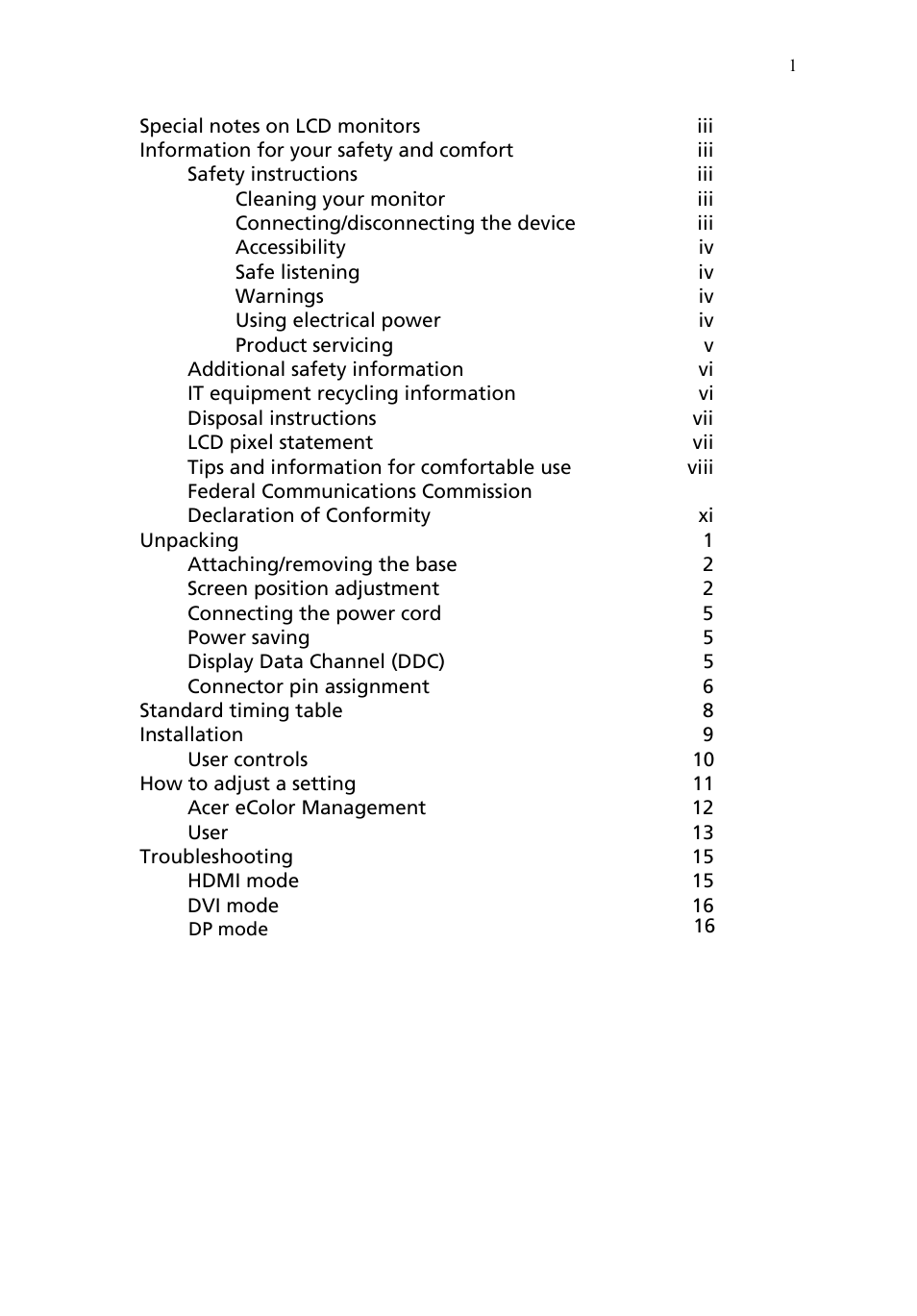 Acer B276HUL User Manual | Page 12 / 28