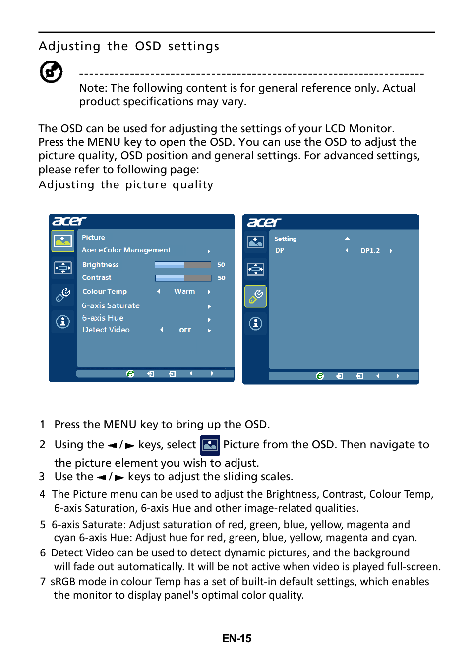 Acer B276HUL User Manual | Page 24 / 28