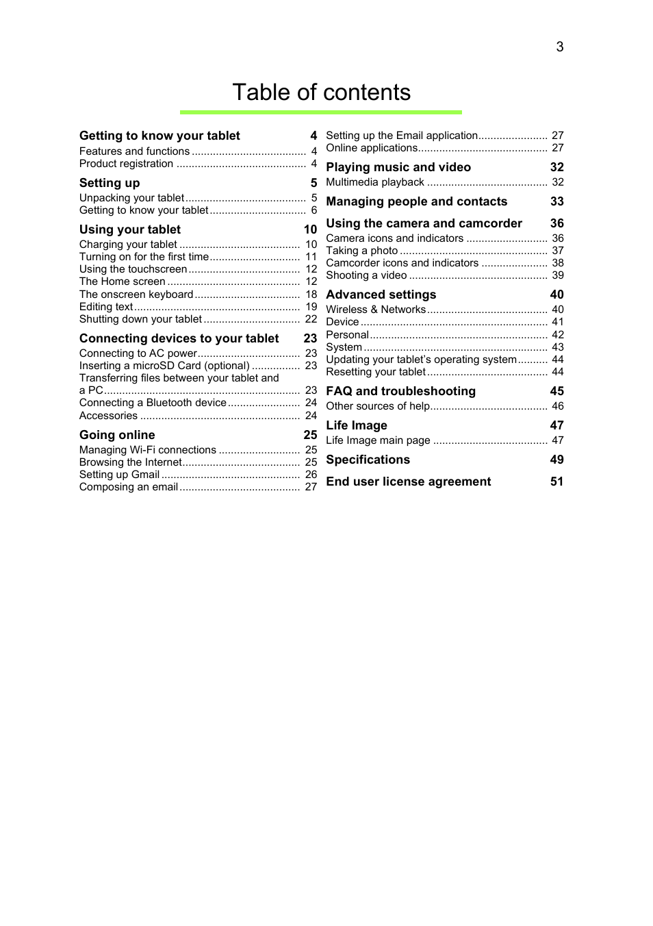 Acer A1-810 User Manual | Page 3 / 53
