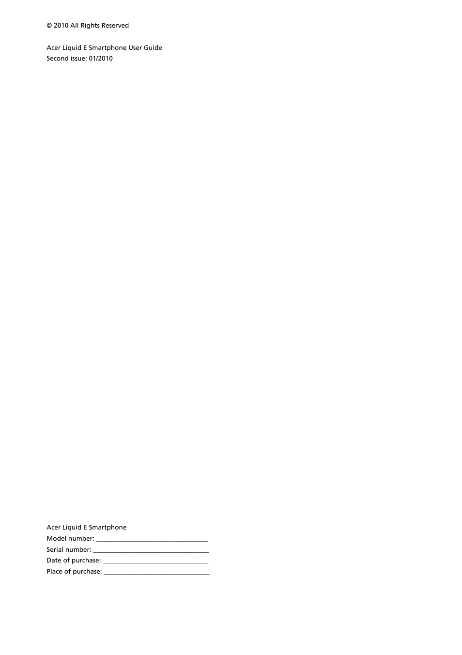 Acer Liquid E User Manual | Page 2 / 57