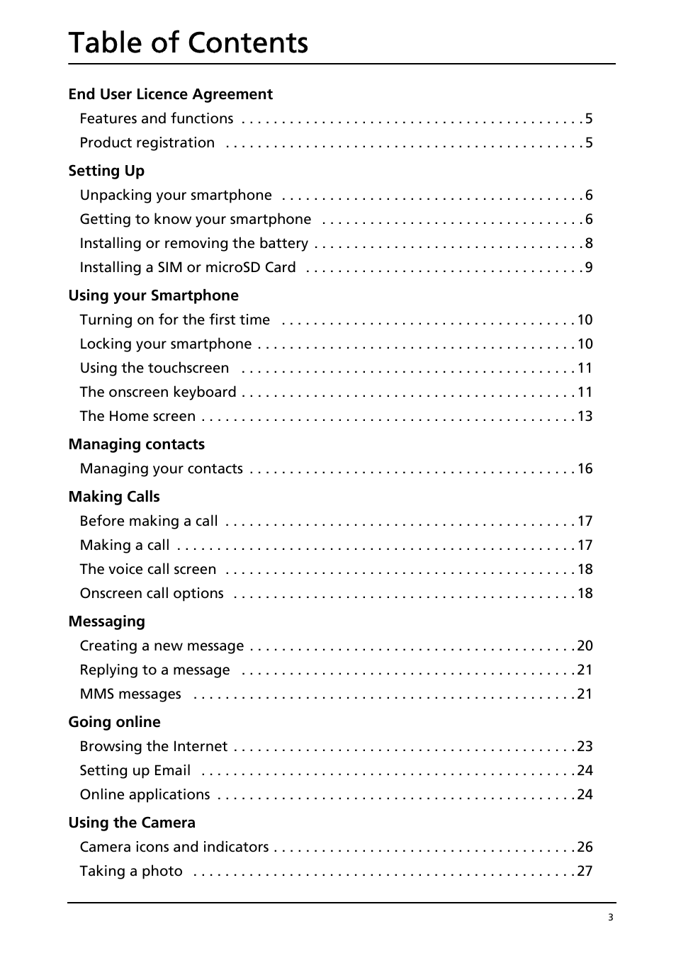 Acer Liquid E User Manual | Page 5 / 57