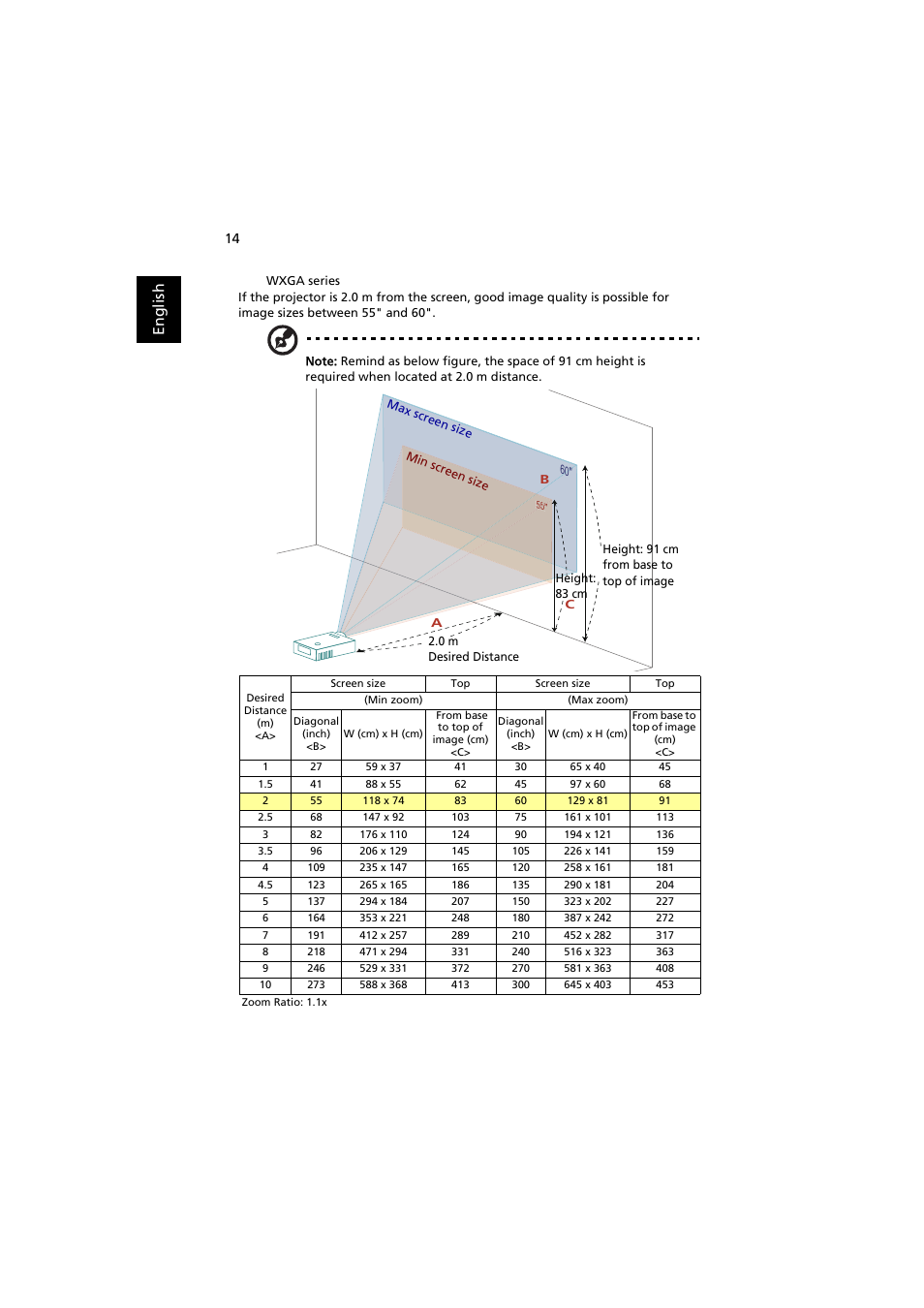 En gl ish | Acer X113H User Manual | Page 24 / 70