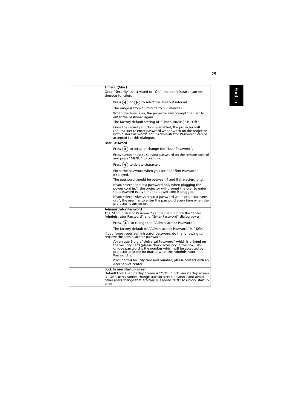 Acer X113H User Manual | Page 39 / 70