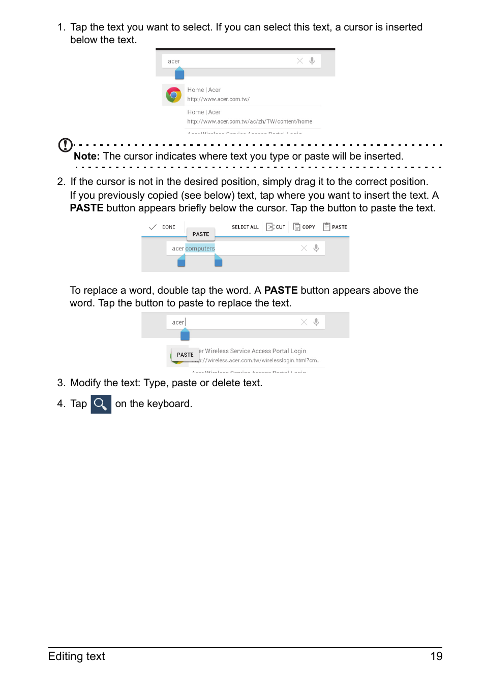 Acer A110 User Manual | Page 19 / 48