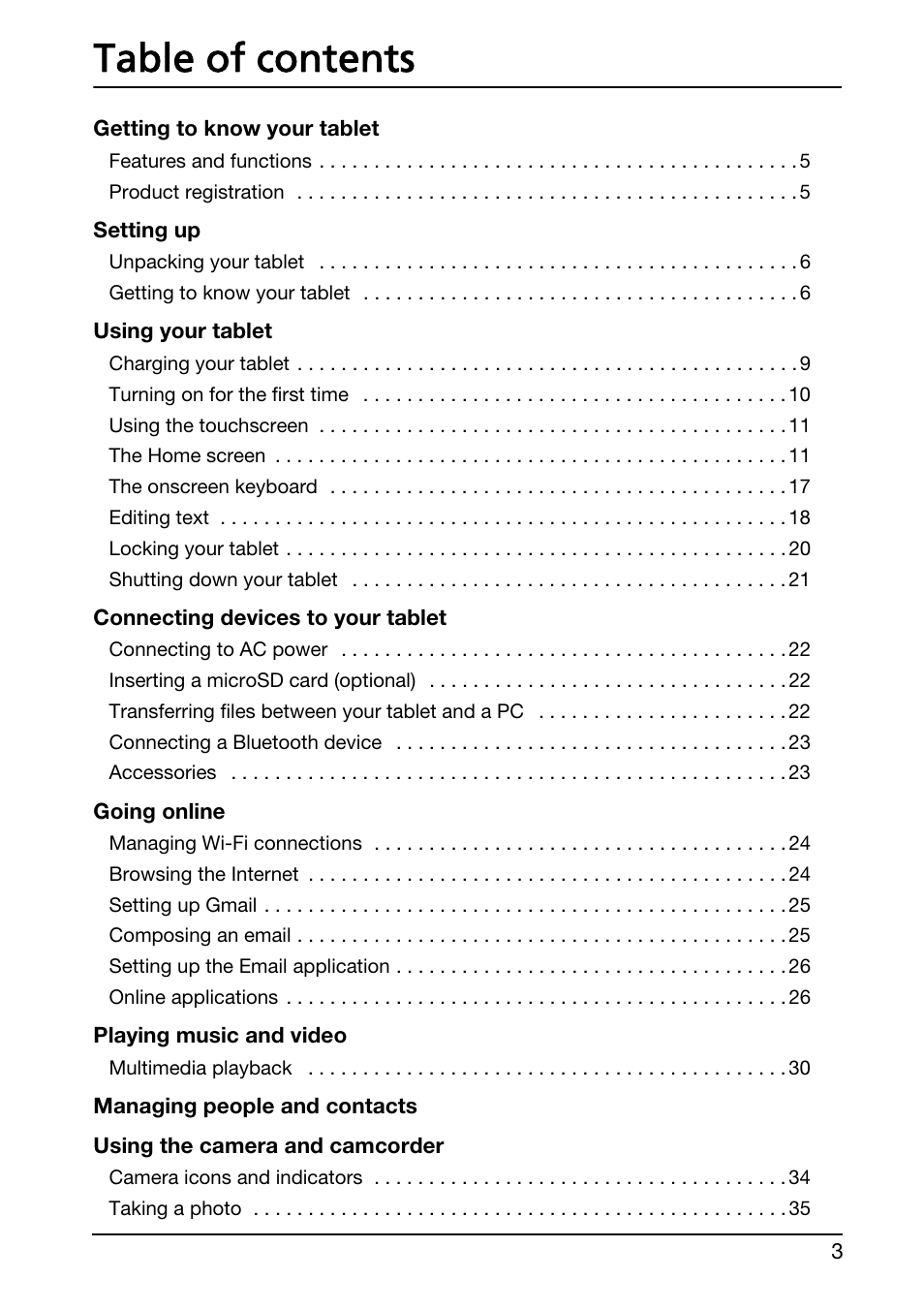 Acer A110 User Manual | Page 3 / 48