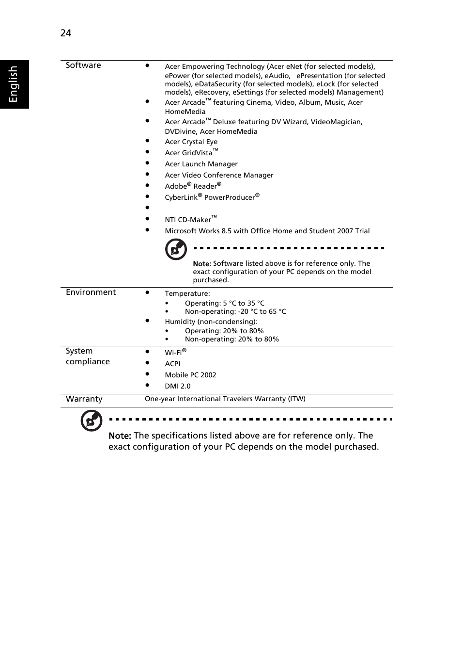 English | Acer Aspire 4720G User Manual | Page 42 / 113