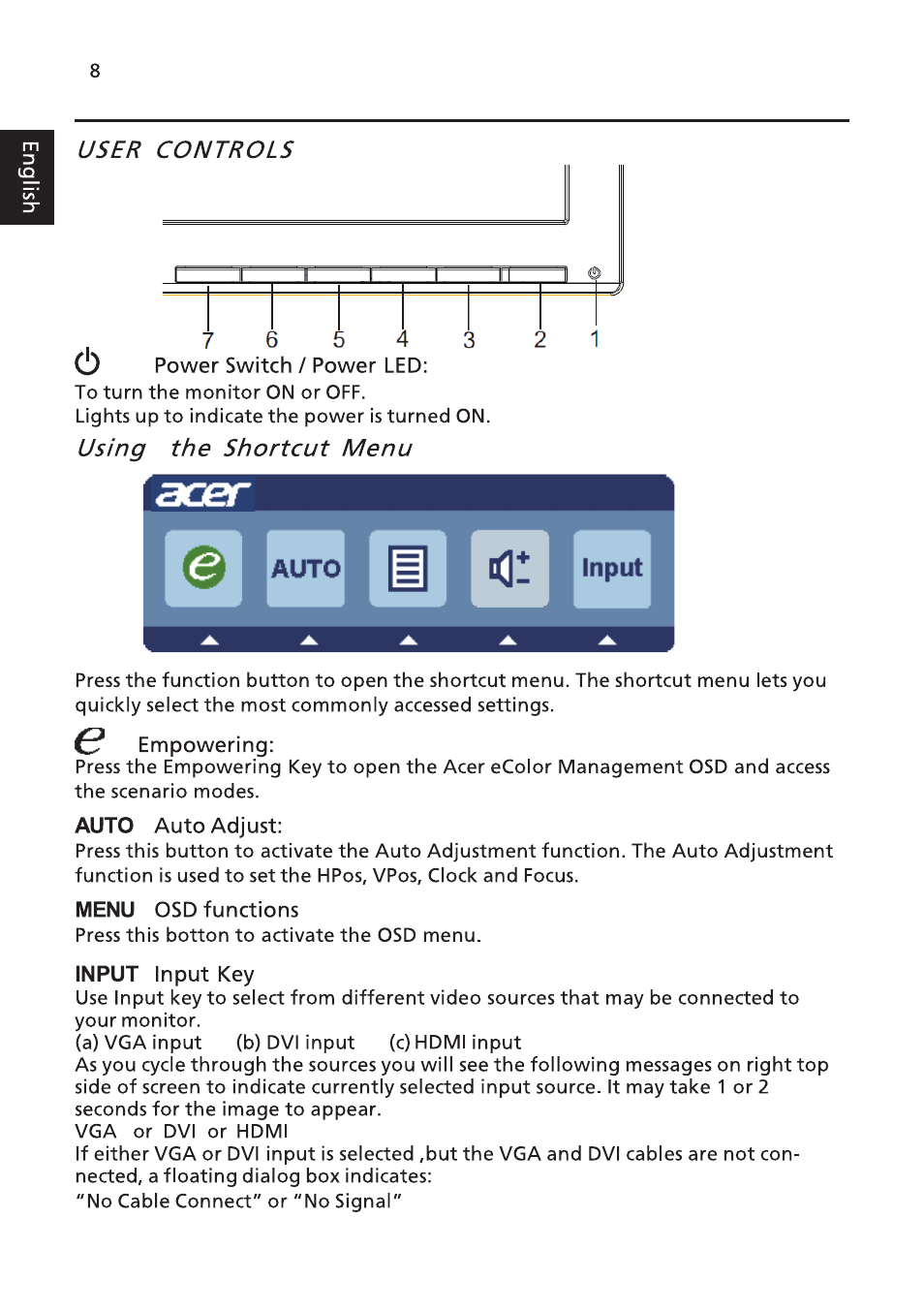 Acer K242HL User Manual | Page 20 / 27
