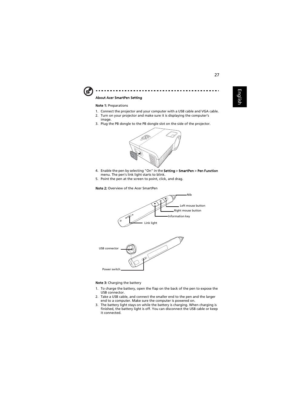 English | Acer S1212 User Manual | Page 37 / 60