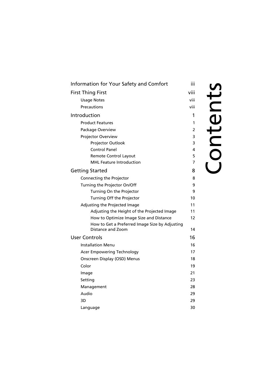 Acer S1212 User Manual | Page 9 / 60