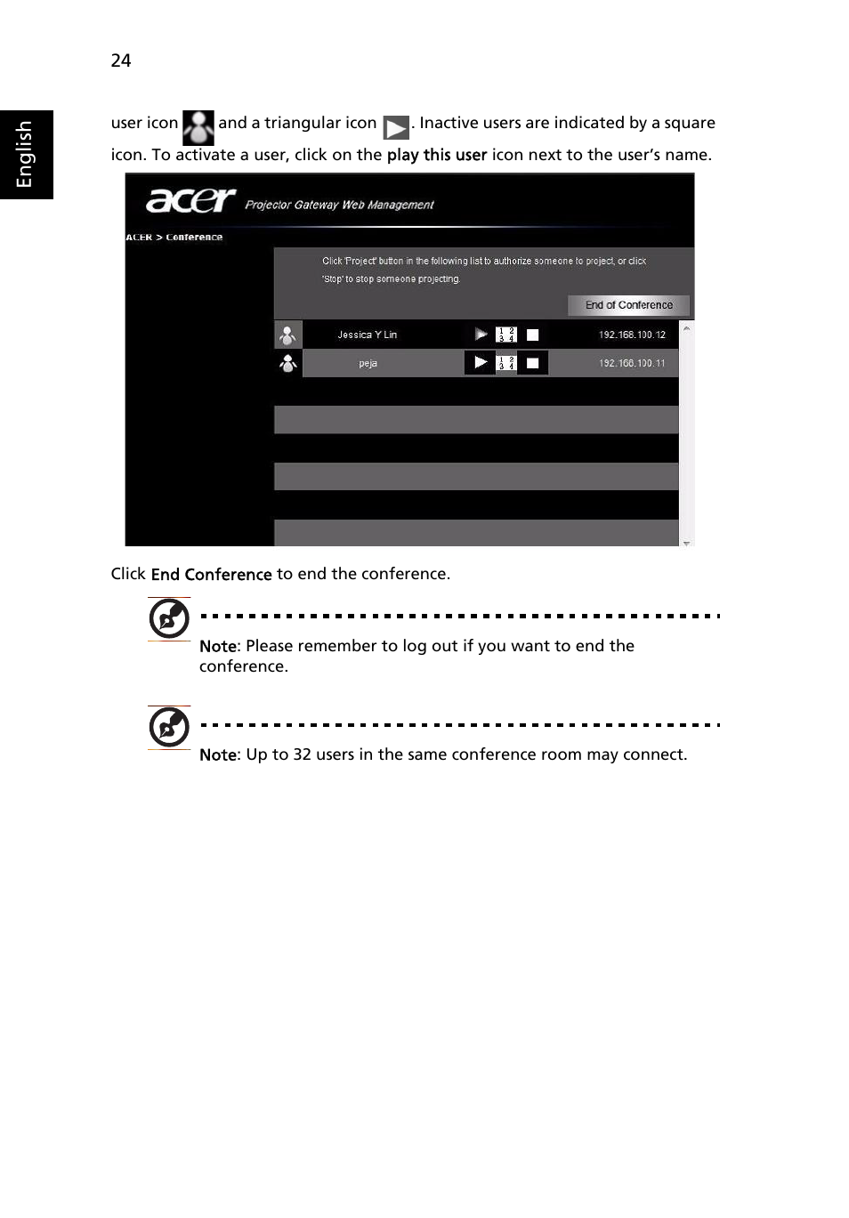 Acer P1201B User Manual | Page 24 / 52