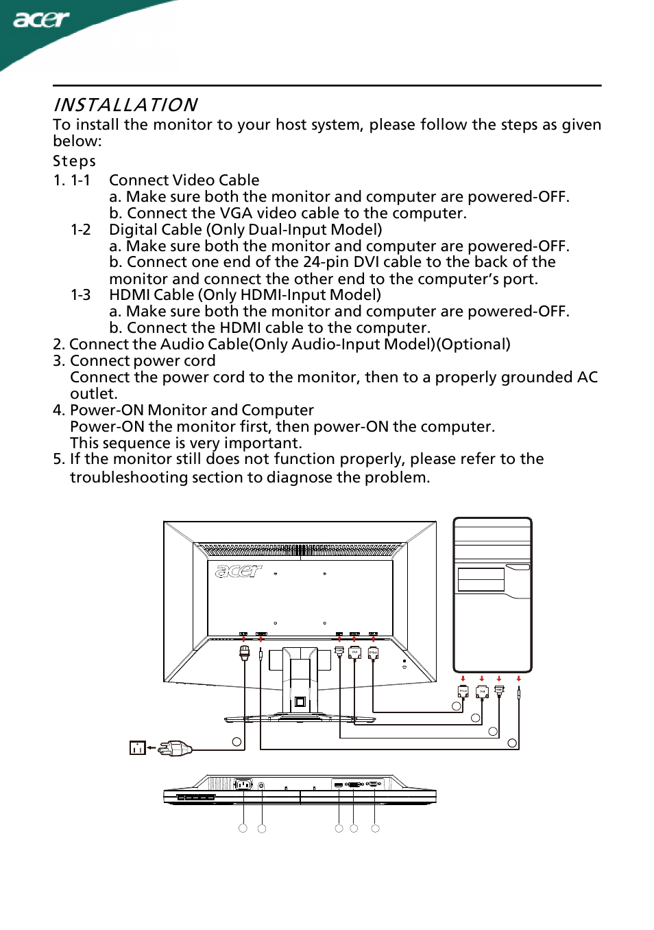 Installation, En-12 | Acer G235H User Manual | Page 13 / 23