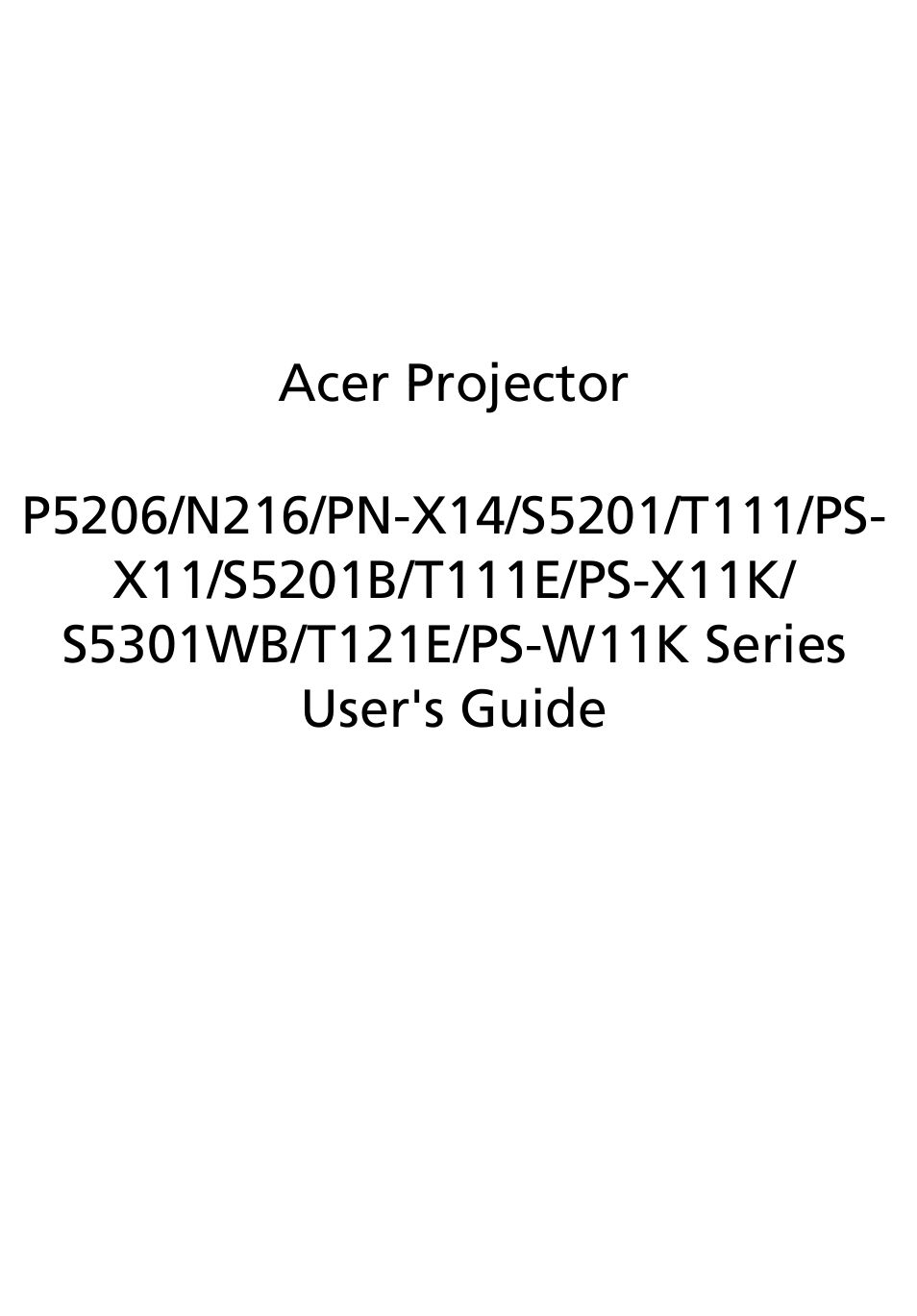 Acer S5201 User Manual | 65 pages