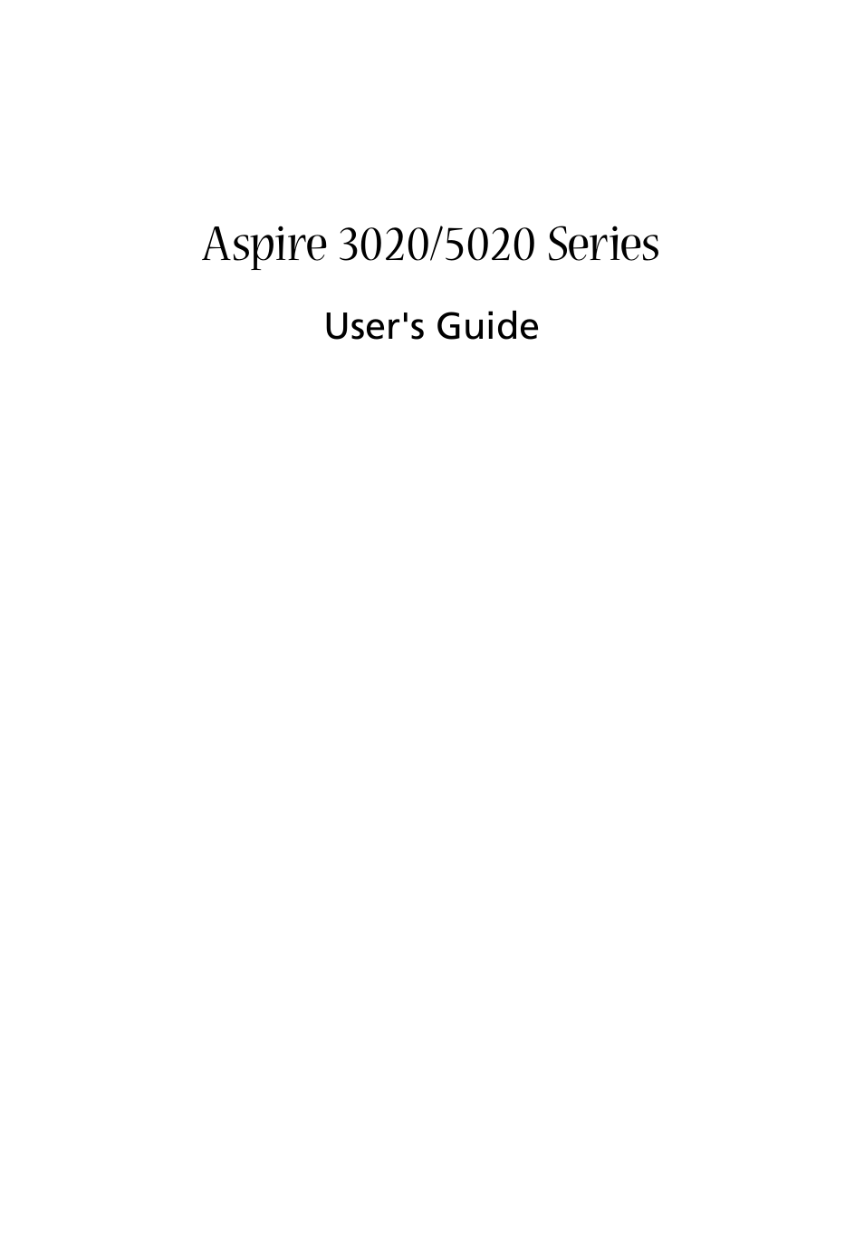 Acer Aspire 5020 User Manual | 81 pages