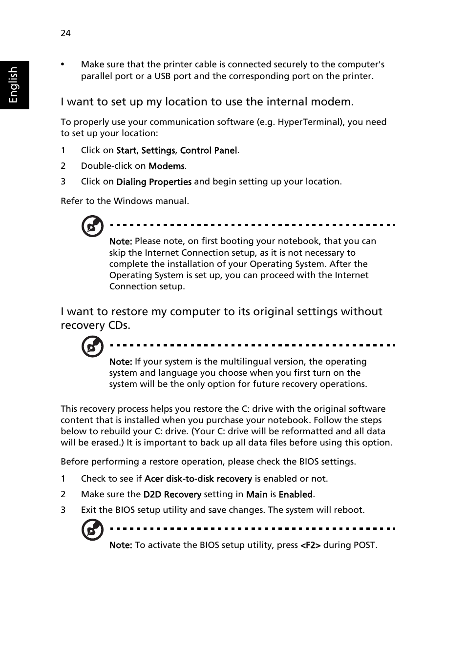 English | Acer Aspire 5020 User Manual | Page 34 / 81