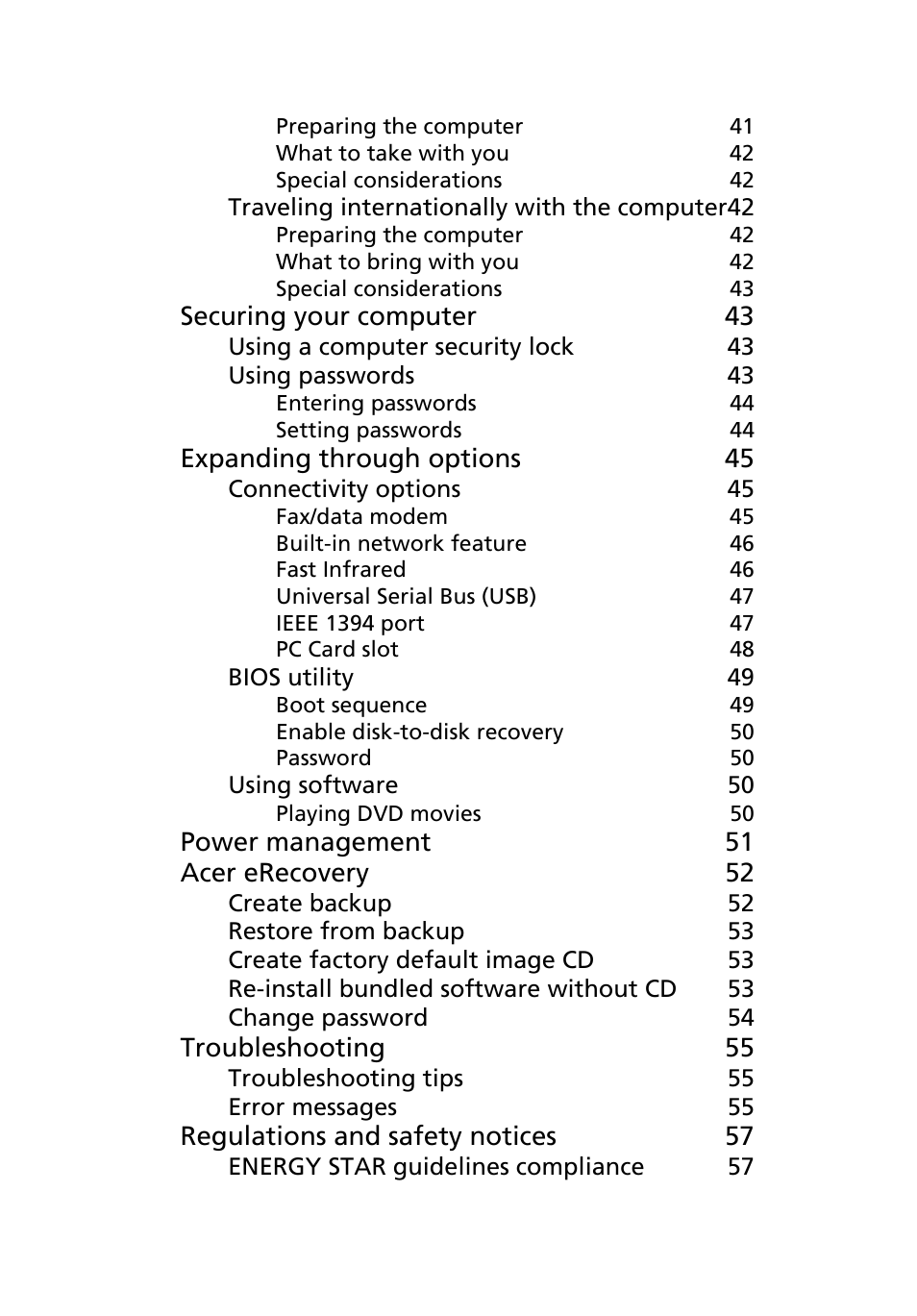 Acer Aspire 5020 User Manual | Page 8 / 81