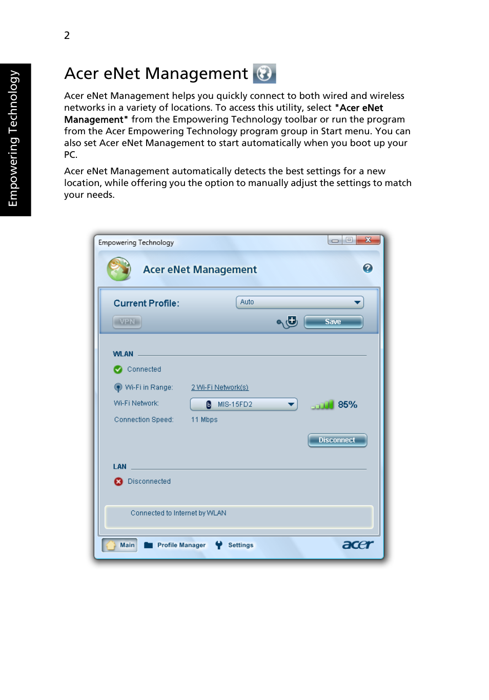 Acer enet management | Acer Ferrari 1100 User Manual | Page 24 / 112