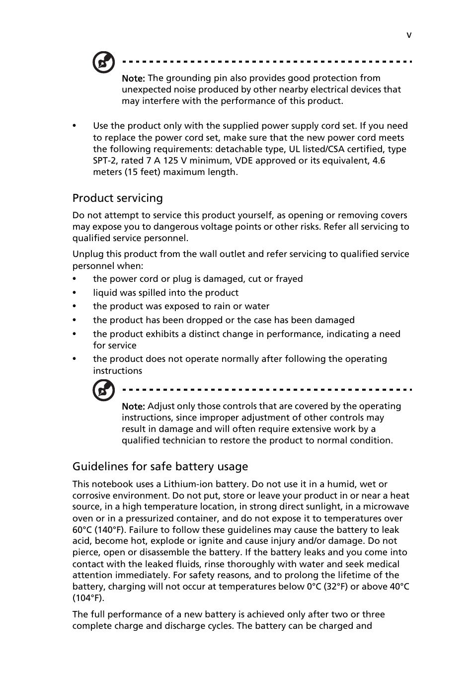 Acer Ferrari 1100 User Manual | Page 5 / 112