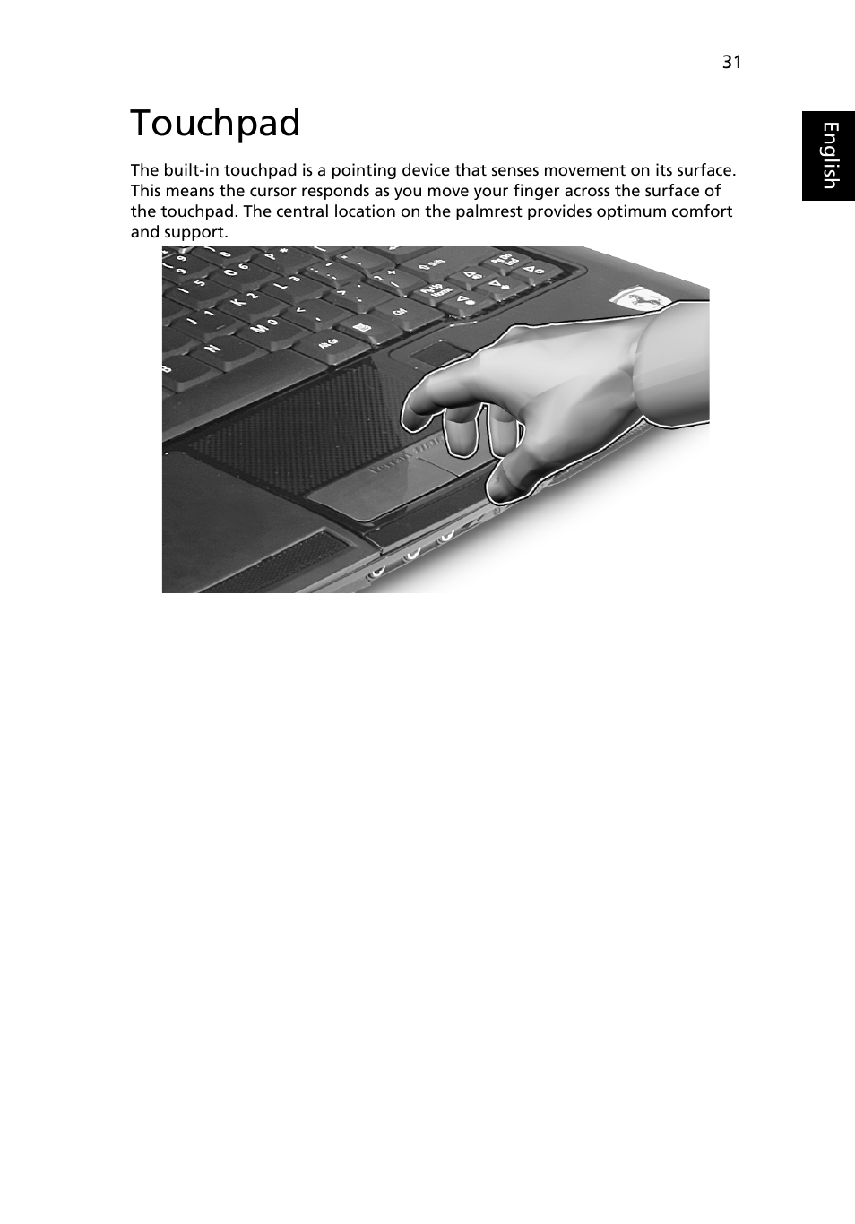 Touchpad | Acer Ferrari 1100 User Manual | Page 53 / 112