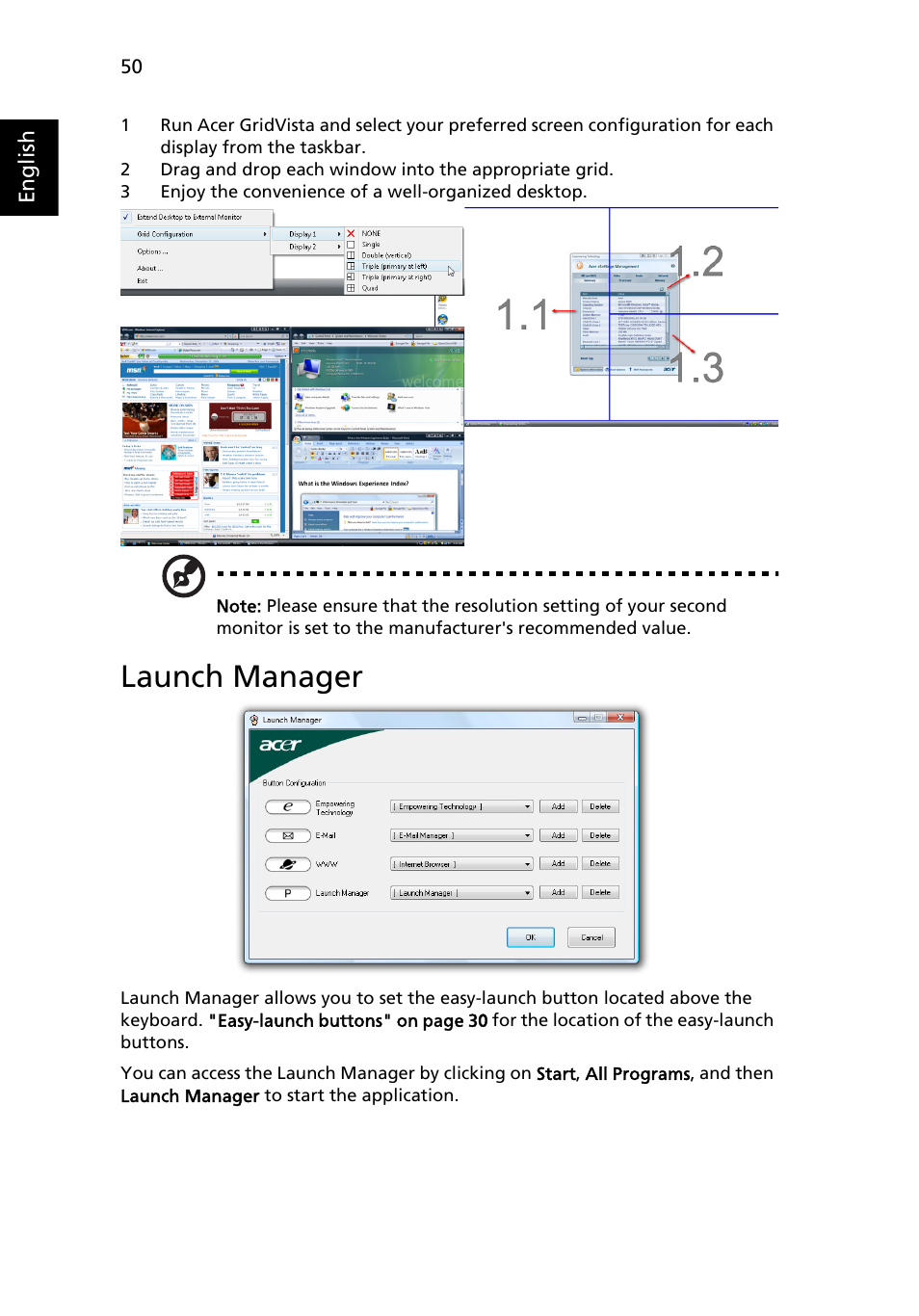 Launch manager | Acer Ferrari 1100 User Manual | Page 72 / 112