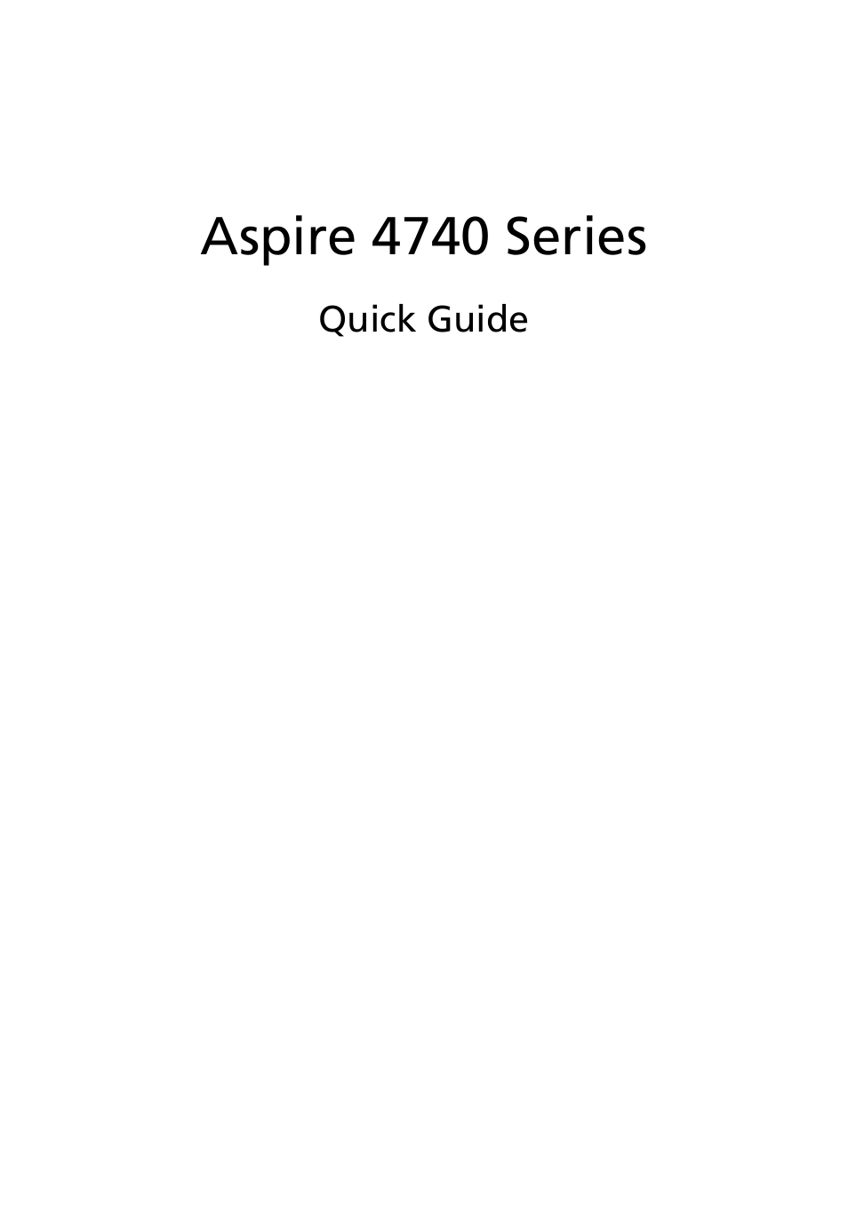 Acer Aspire 4740G User Manual | 12 pages