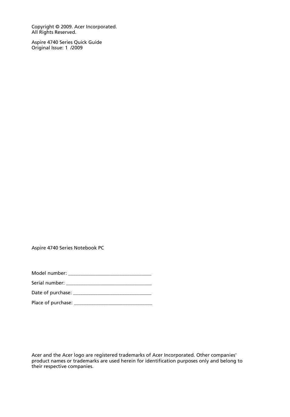 Acer Aspire 4740G User Manual | Page 2 / 12