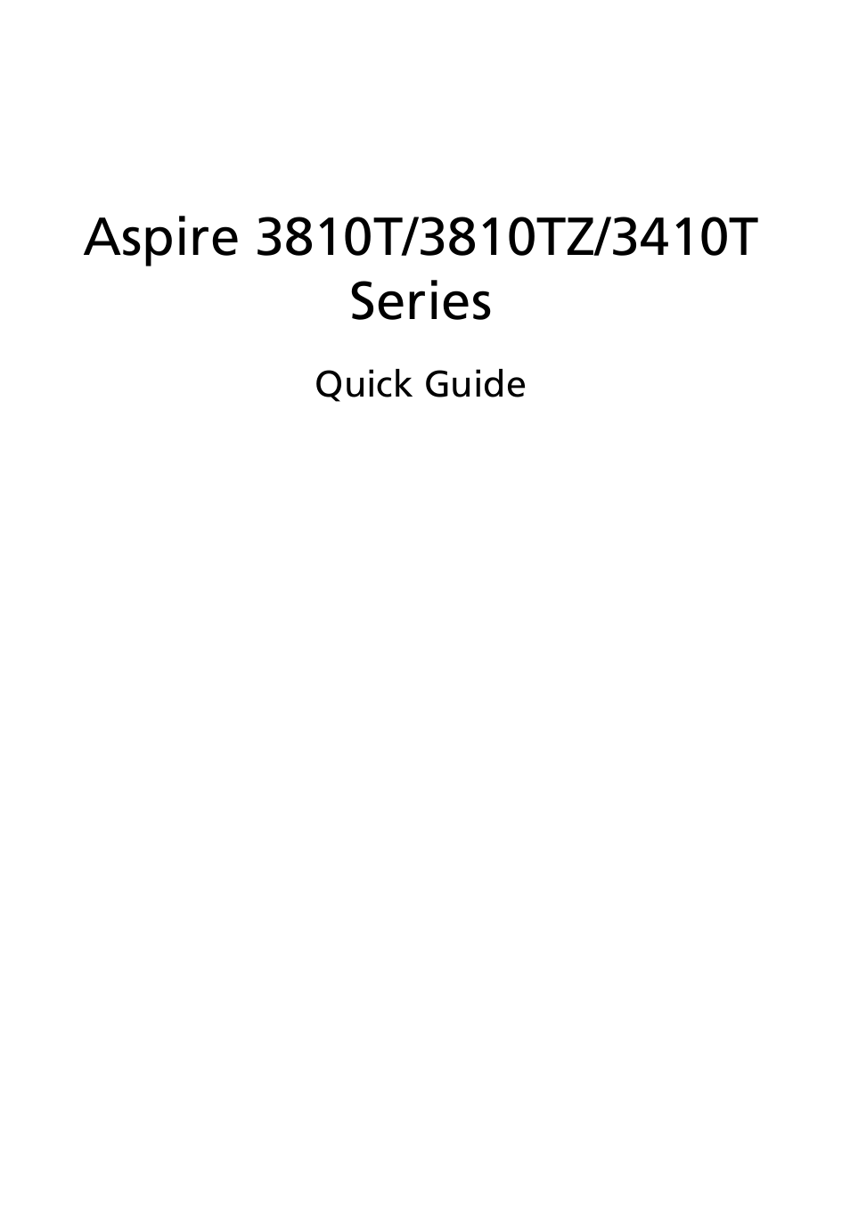 Acer Aspire 3810T User Manual | 11 pages