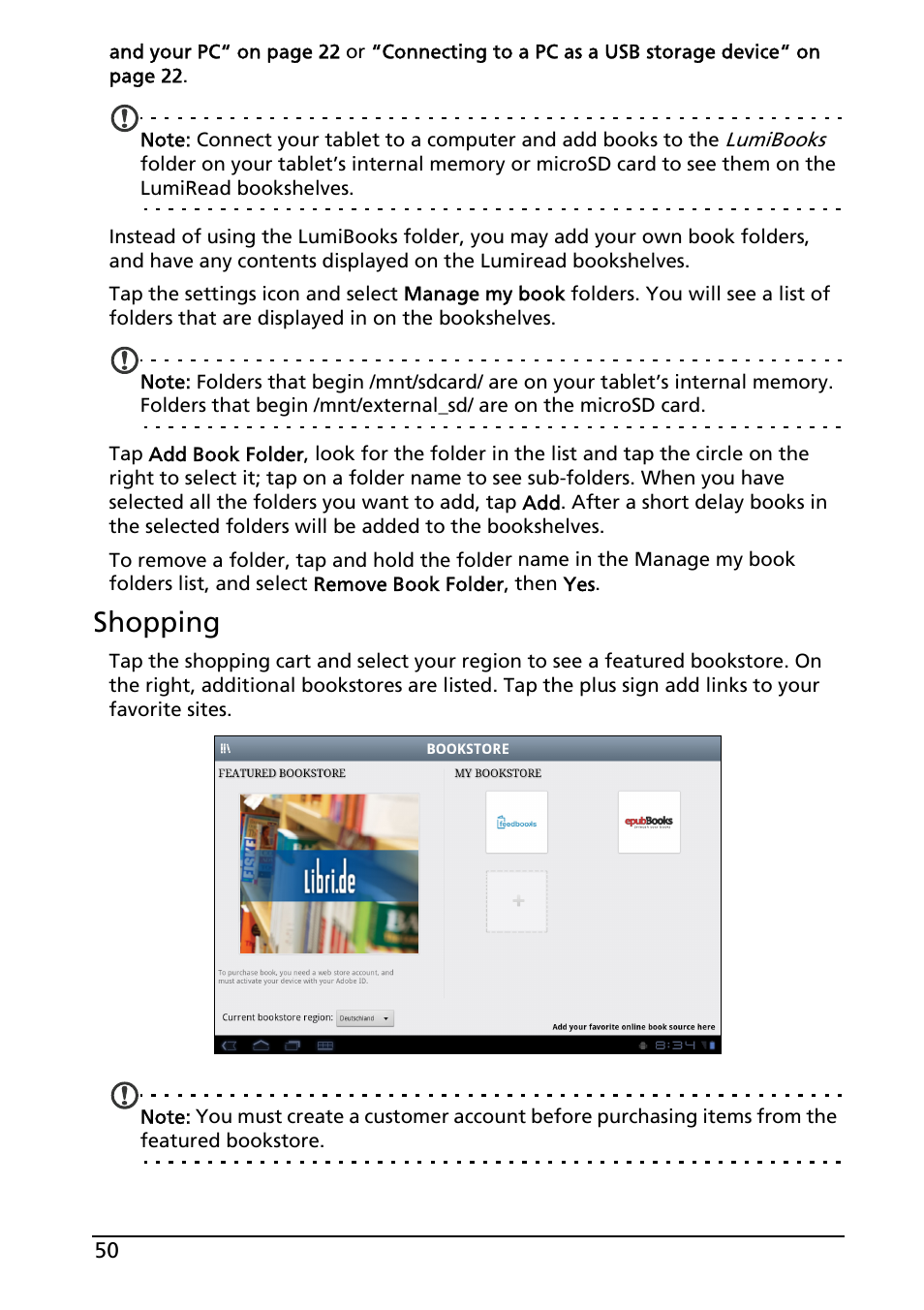 Shopping | Acer A501 User Manual | Page 50 / 65