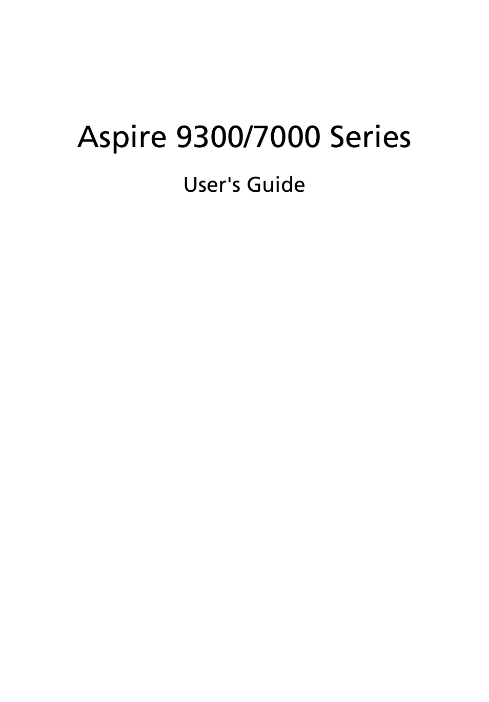 Acer Aspire 9300 User Manual | 107 pages