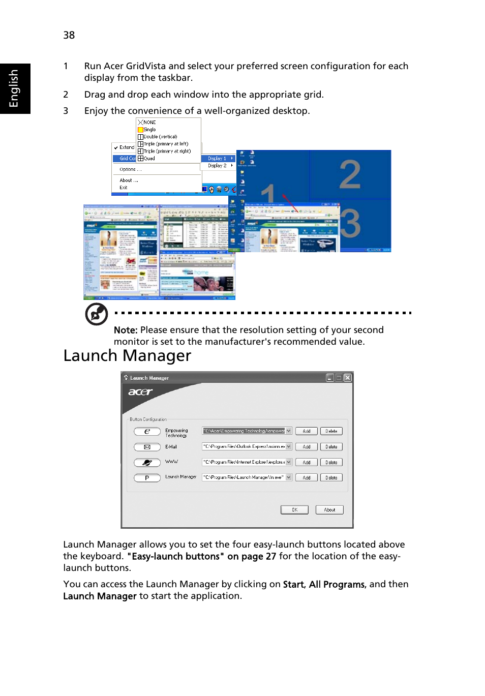 Launch manager | Acer Aspire 9300 User Manual | Page 56 / 107