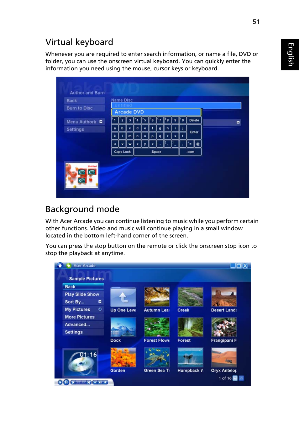 Virtual keyboard, Background mode | Acer Aspire 9300 User Manual | Page 69 / 107