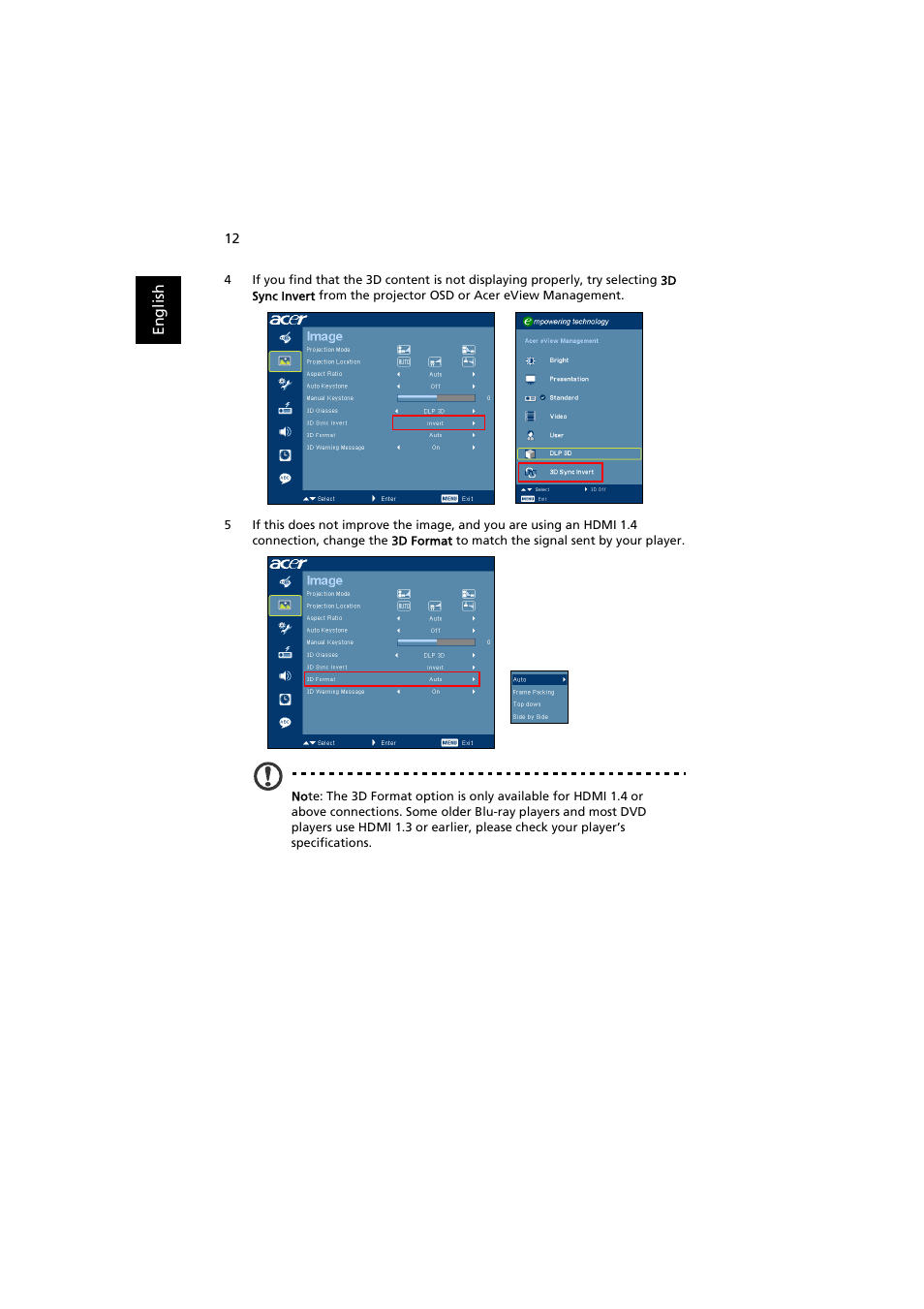 Acer P1223 User Manual | Page 12 / 12