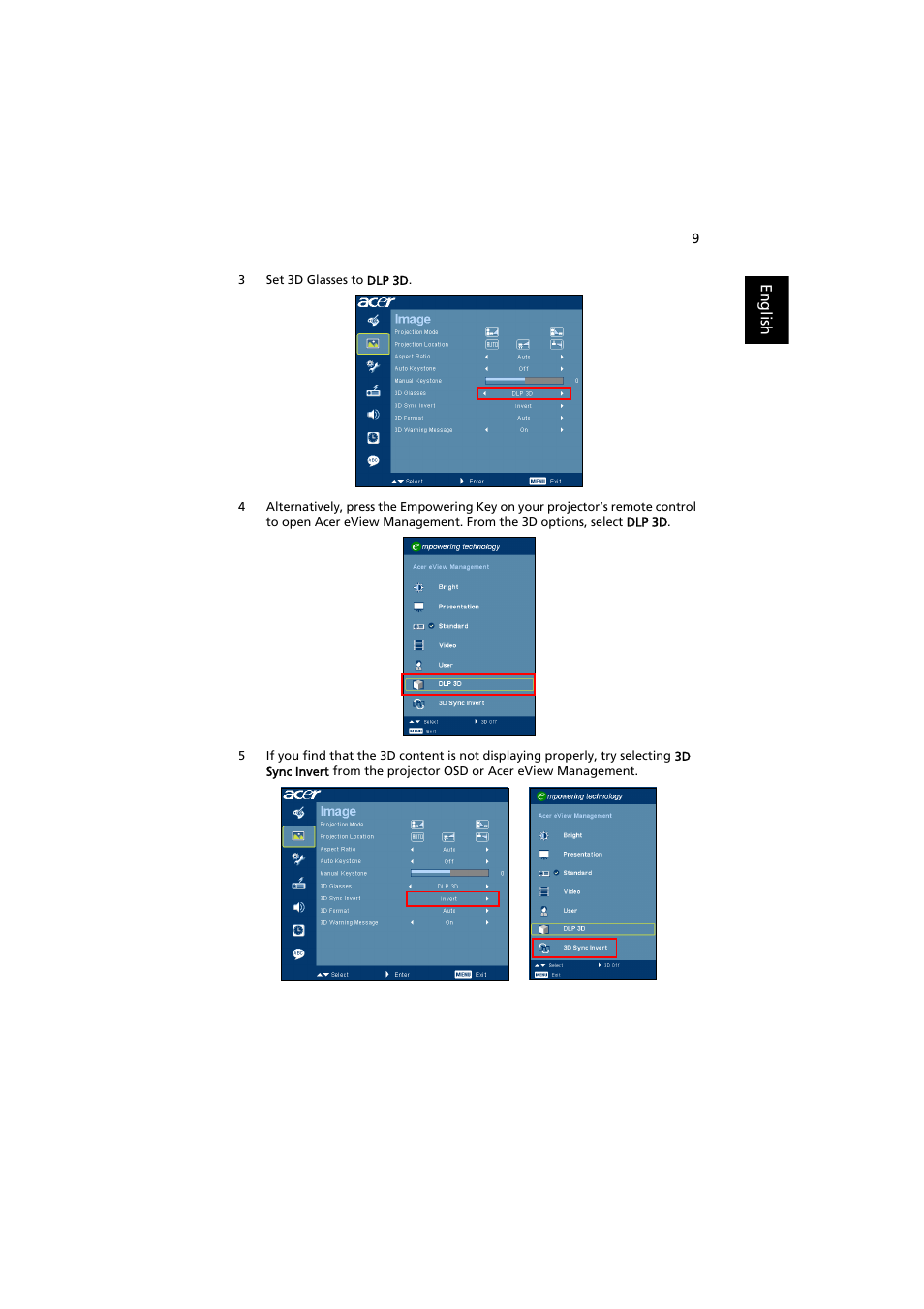 Acer P1223 User Manual | Page 9 / 12