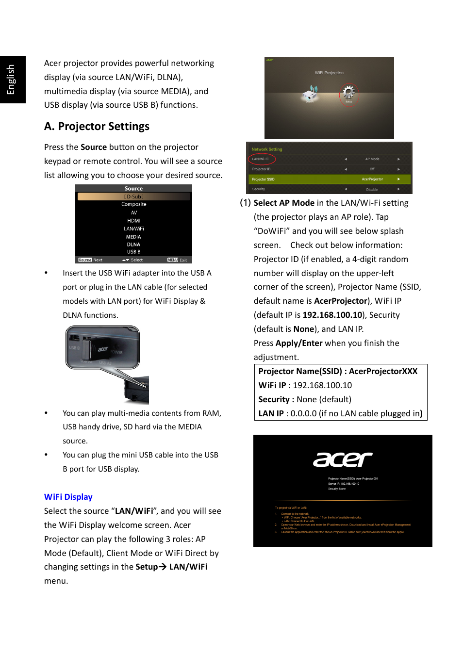 Acer P5307WB User Manual | 4 pages