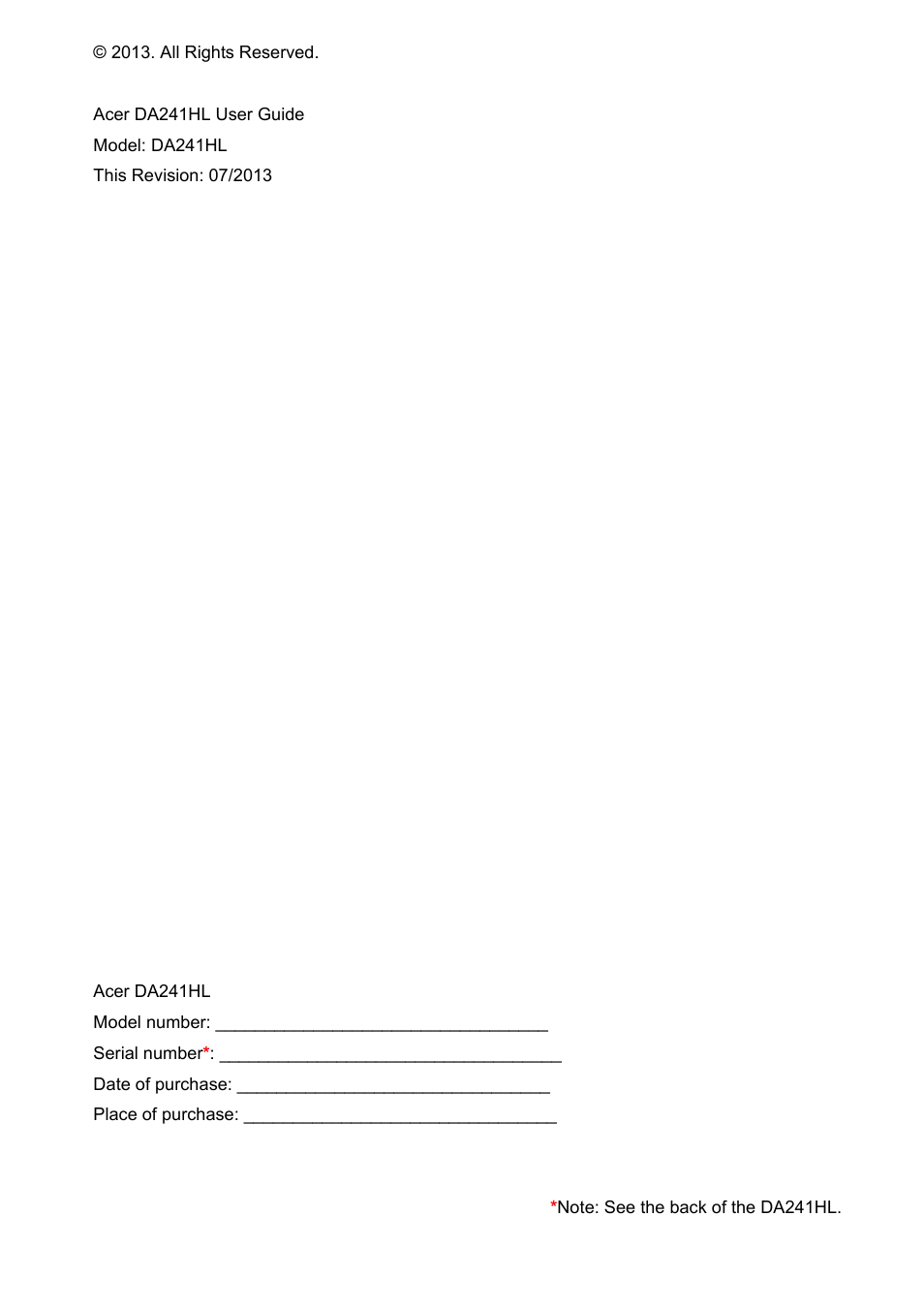 Acer DA241HL User Manual | Page 2 / 35