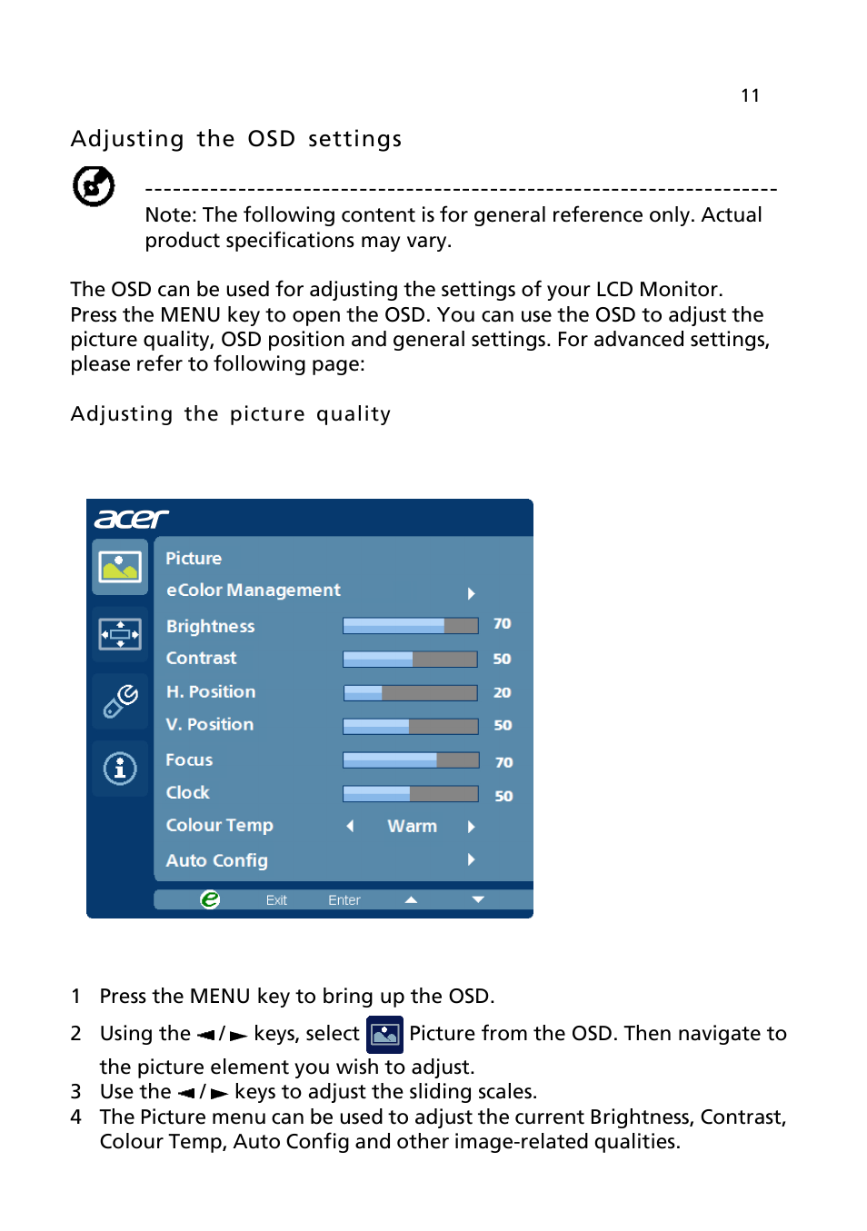 Acer FT200HQL User Manual | Page 23 / 30