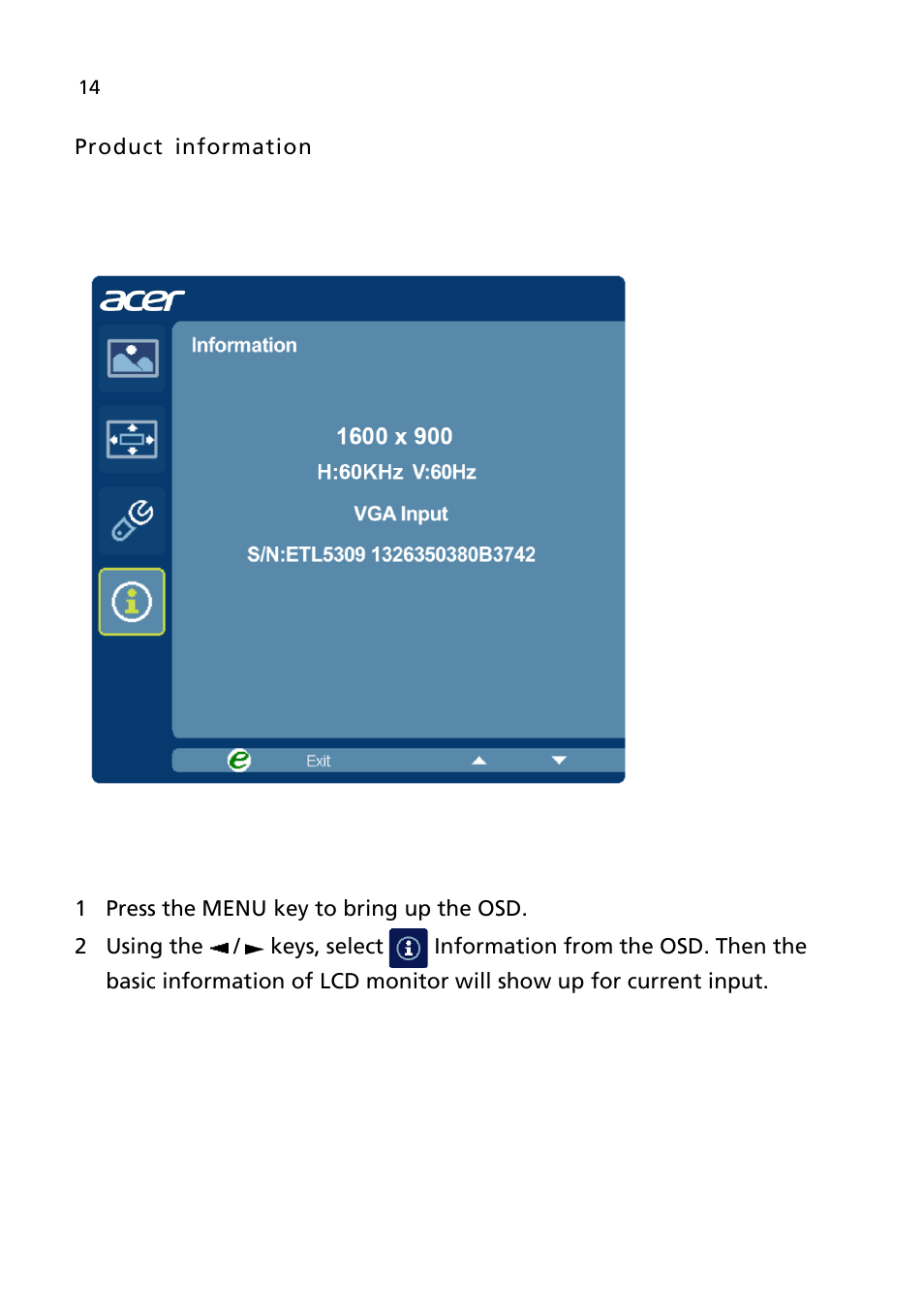 Acer FT200HQL User Manual | Page 26 / 30