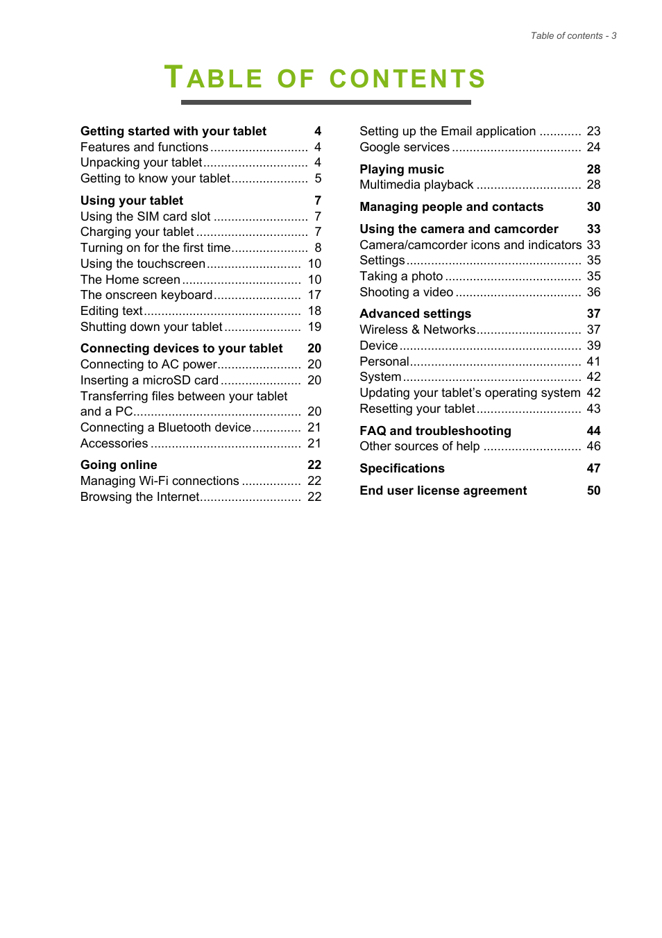 Acer B1-721 User Manual | Page 3 / 53