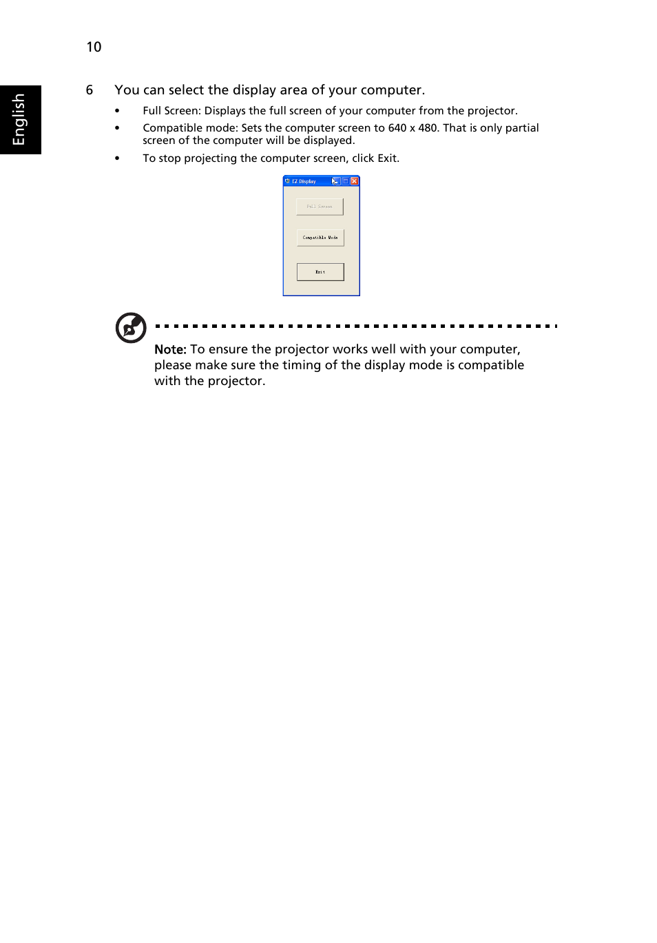 English | Acer C112 User Manual | Page 20 / 38